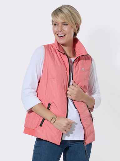 Steppweste mit knöpfbarer Innentasche - flamingo