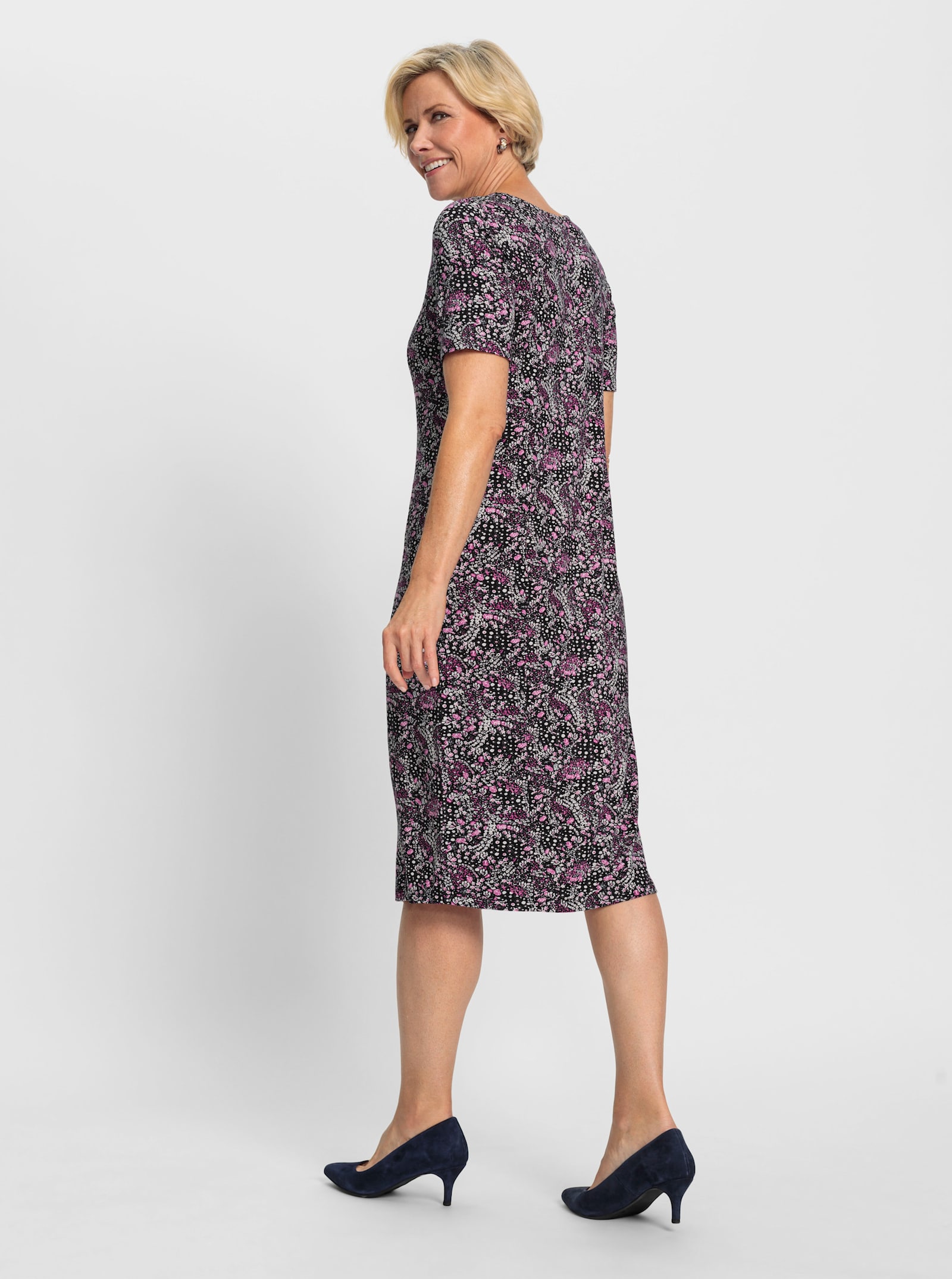 Jerseykleid im floralen Dessin - erika-ecru-bedruckt