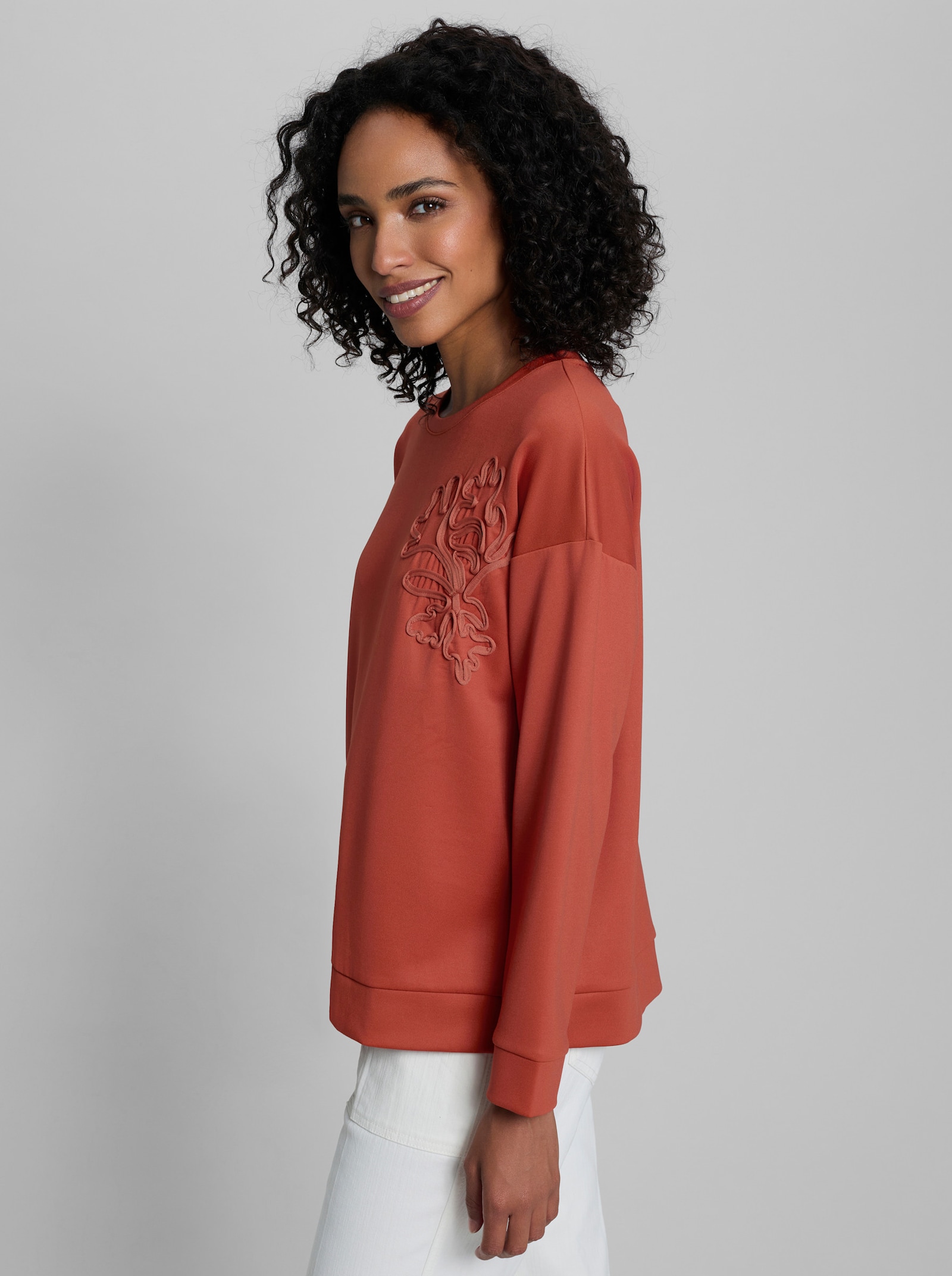 heine Sweatshirt mit Applikation - terra