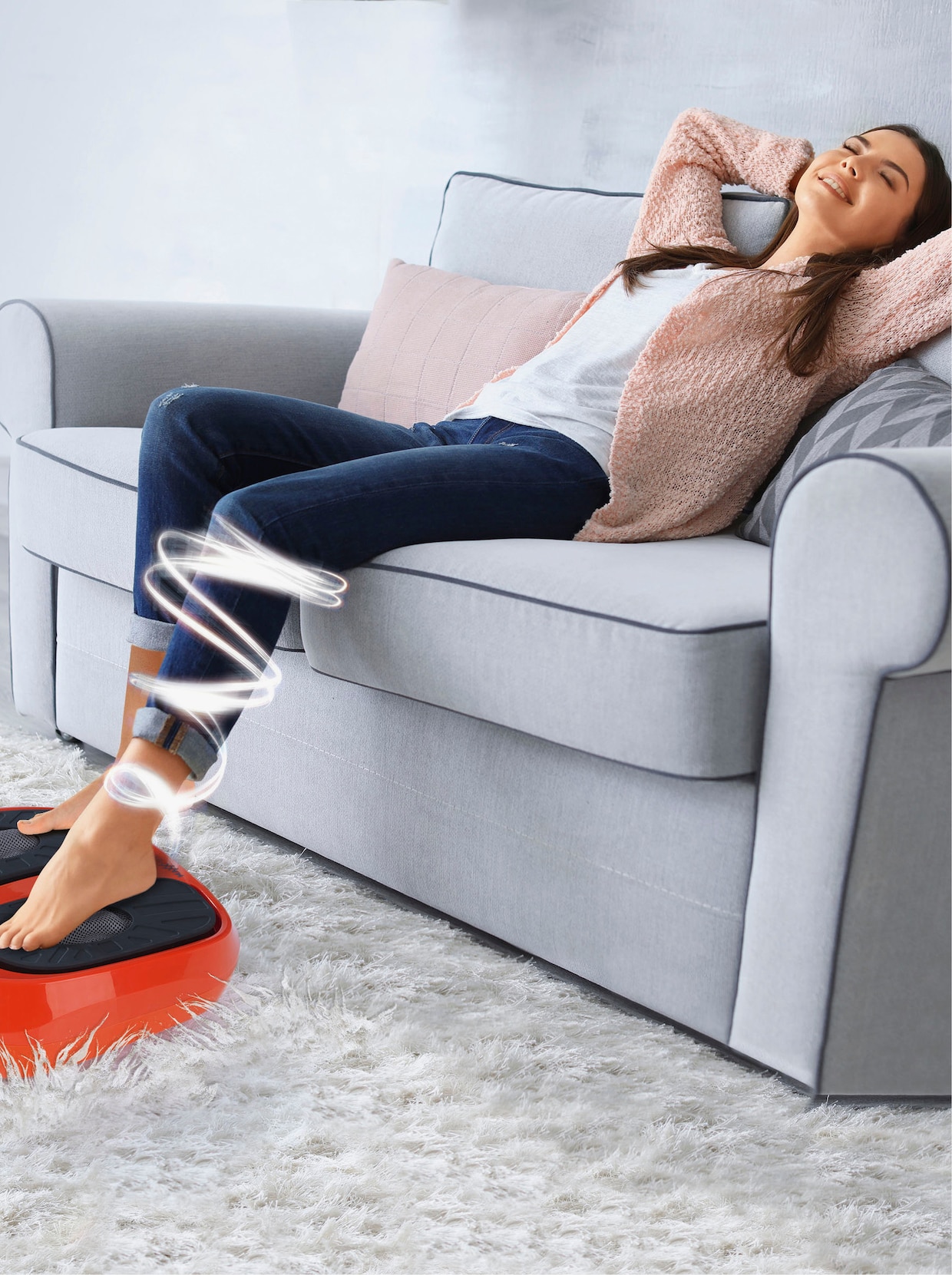 Vibrationsmassageplatta - orange-svart