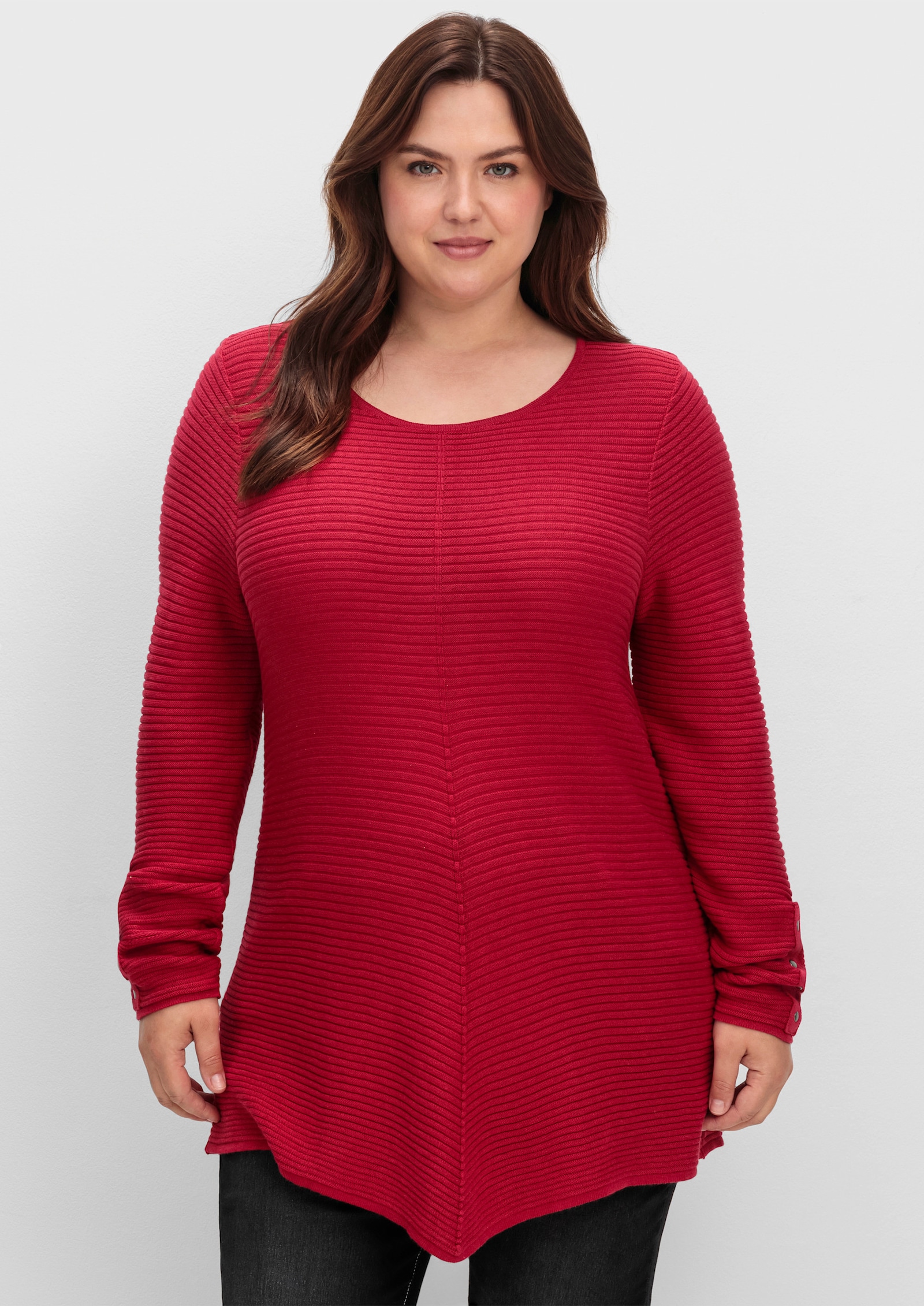 Rundhalspullover mit Nieten-Verzierung - rot