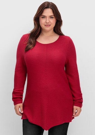 Rundhalspullover mit Nieten-Verzierung - rot