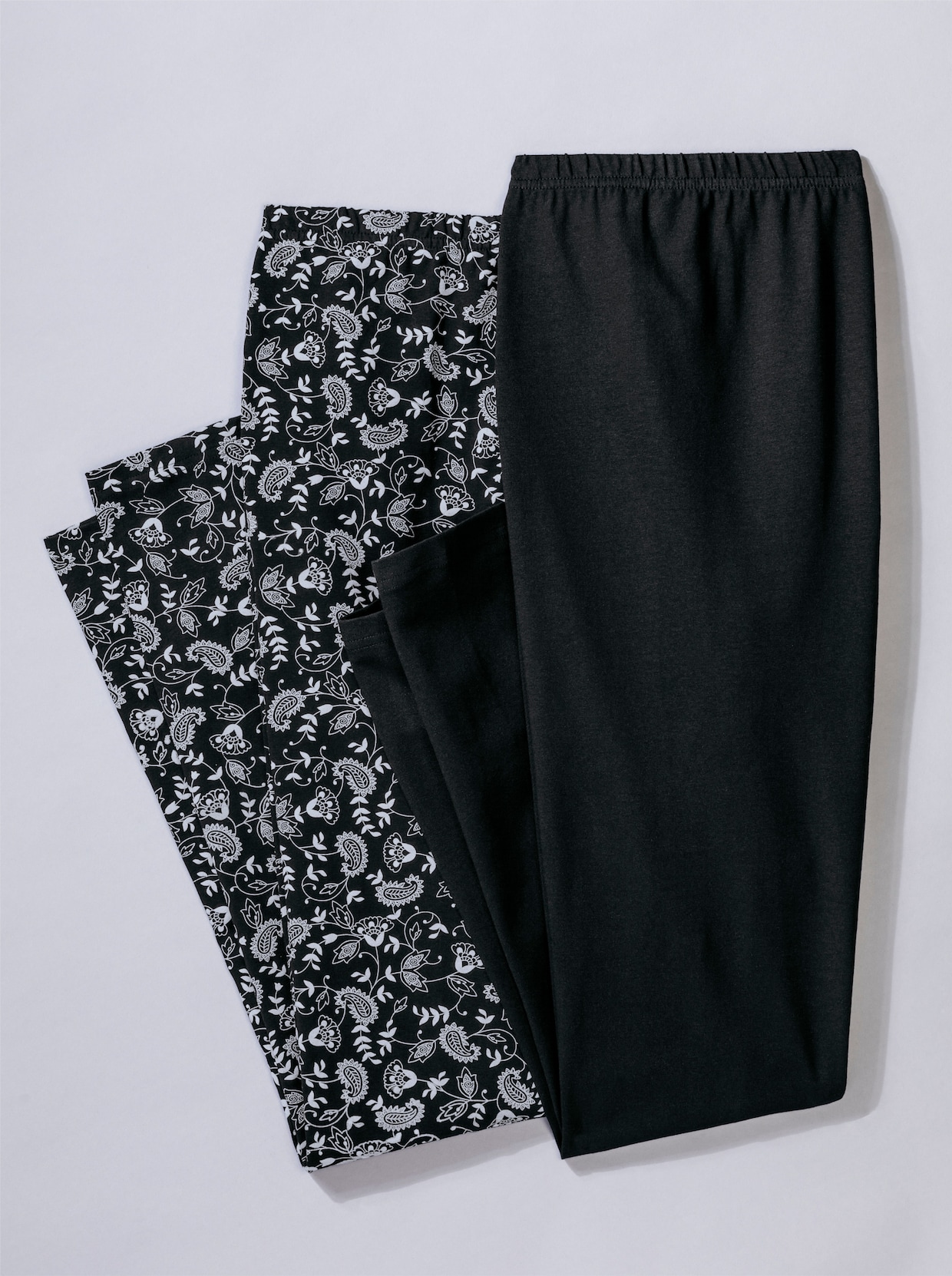 Legging - zwart + zwart geprint