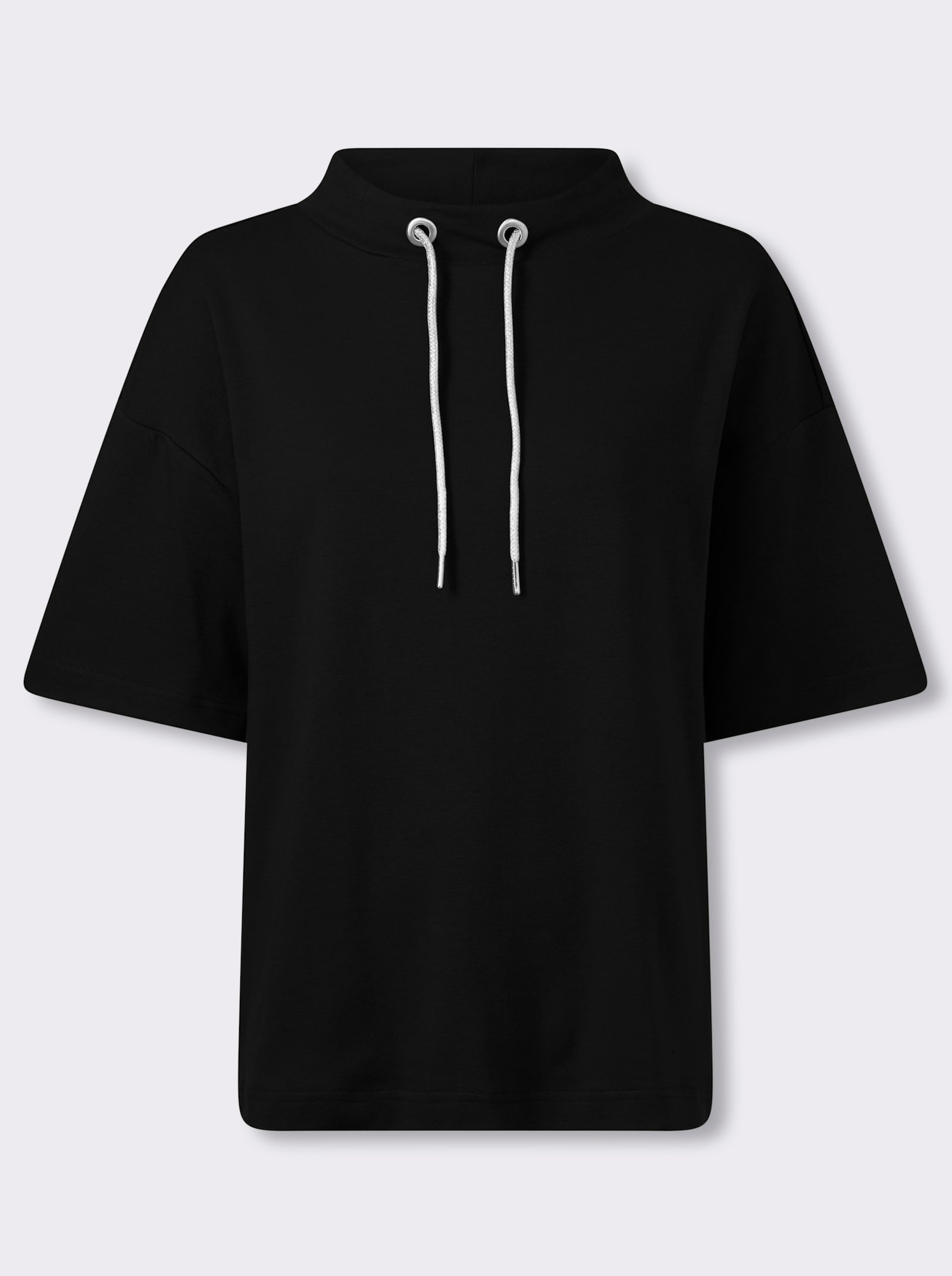 Longsweatshirt mit Kapuze - schwarz