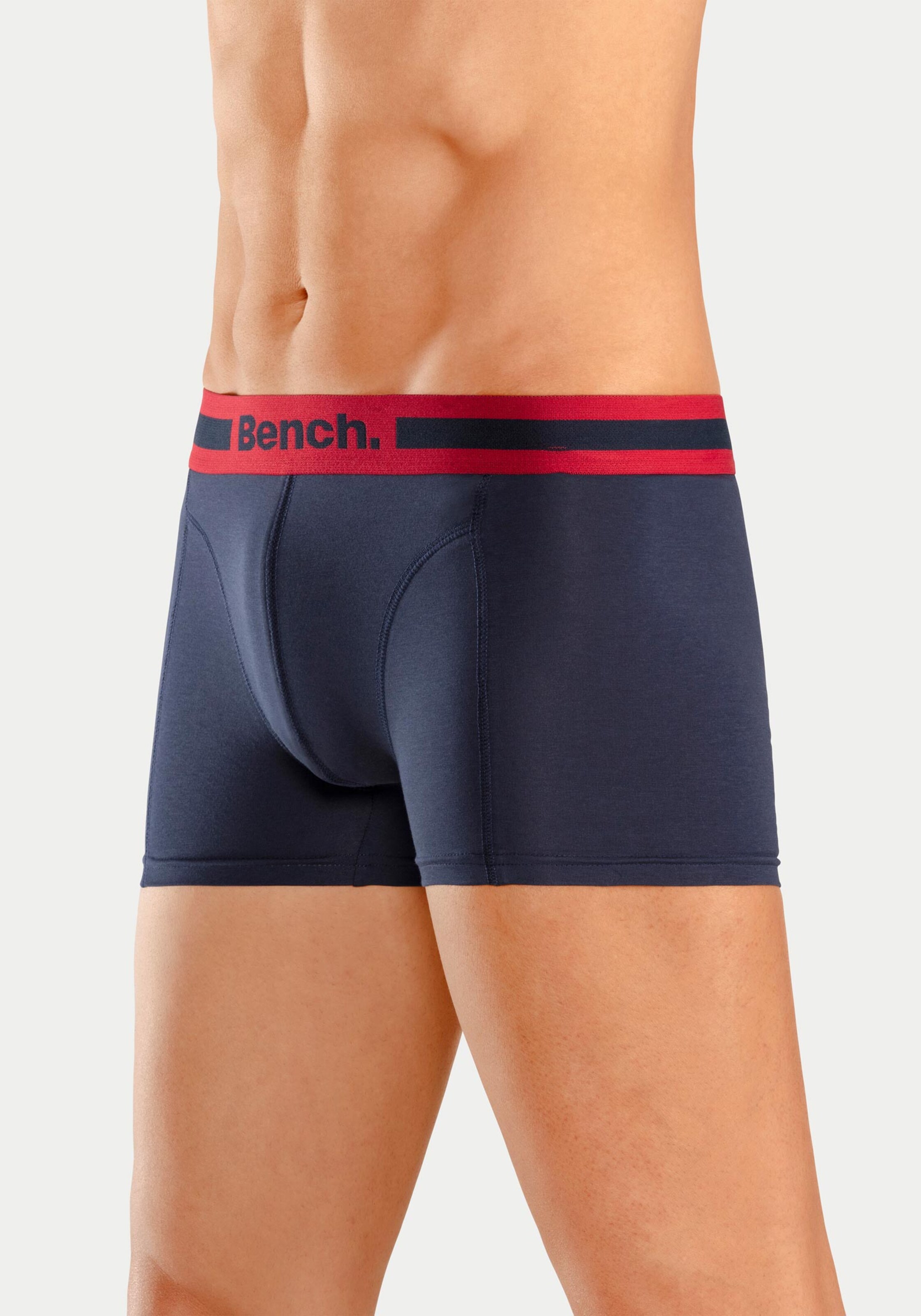 Wäsche Pants Bench. Boxer in 1x navy-blau + 1x navy-grau-meliert + 1x navy-rot + 1x navy-weiß 