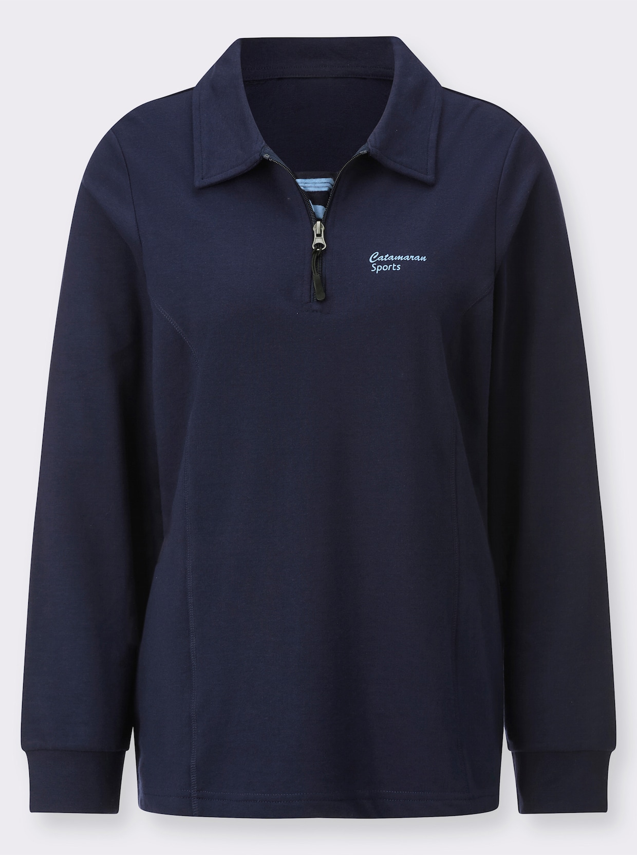 Catamaran Sports Sweatshirt - marine + marine/bleu gestreept
