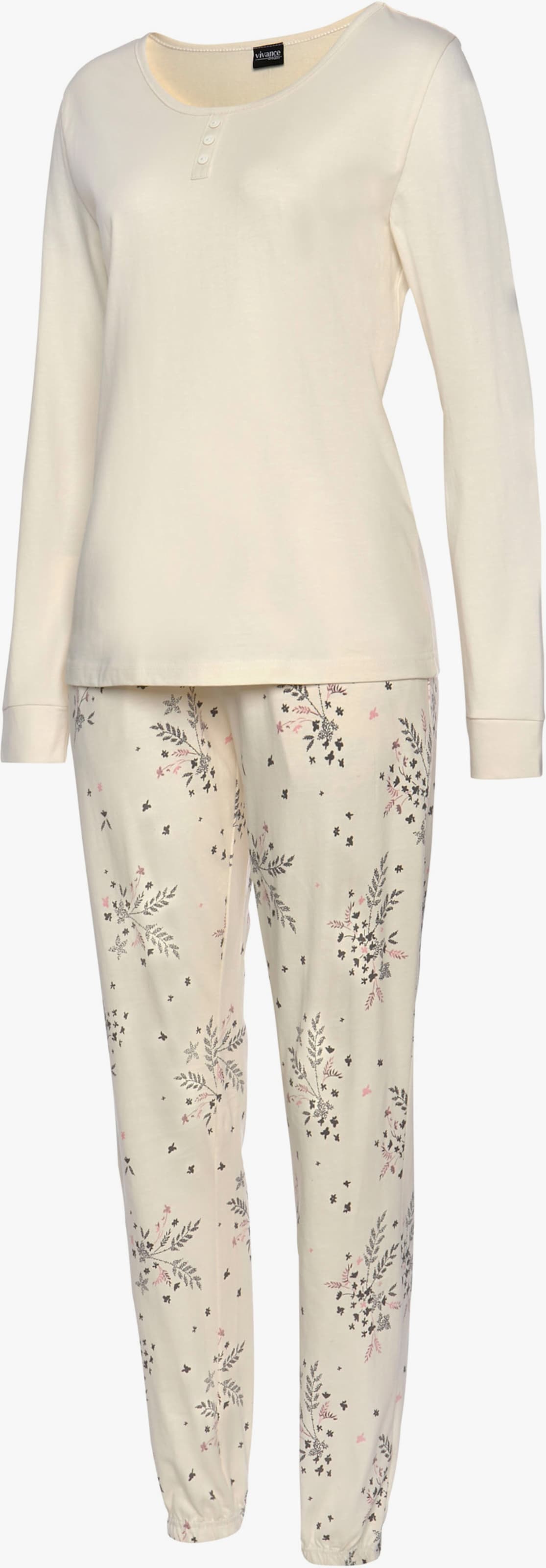 Vivance Dreams Pyjama - antraciet, beige