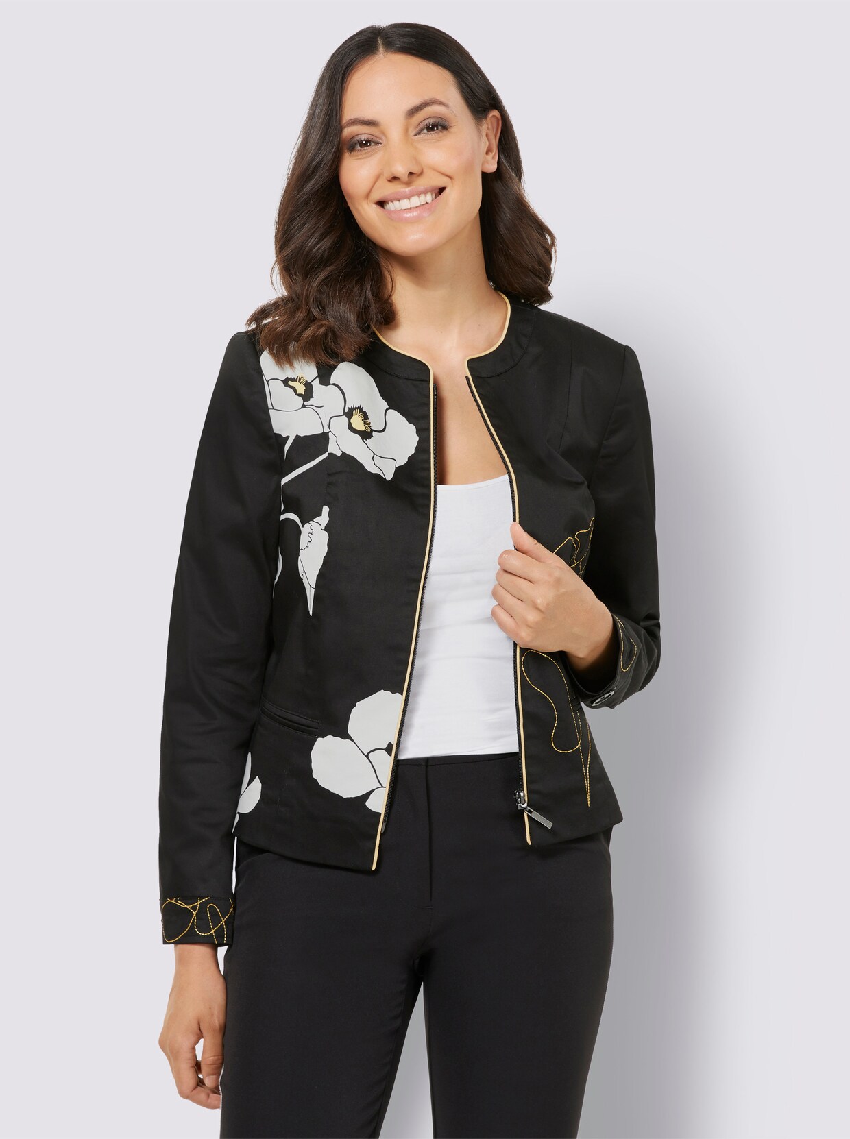 Blazer - schwarz-weiß-gemustert