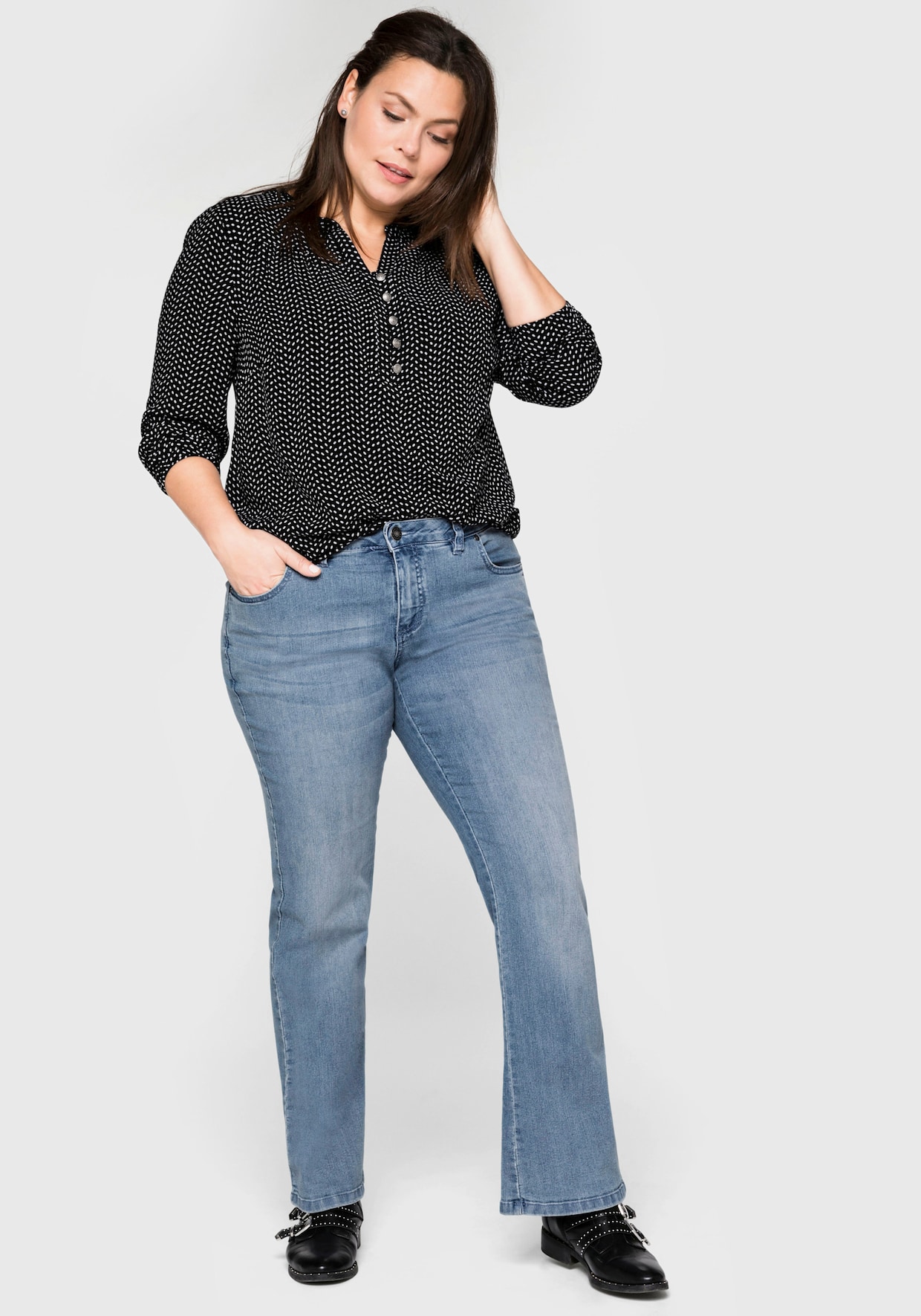 sheego Bootcut jeans - light blue-denim