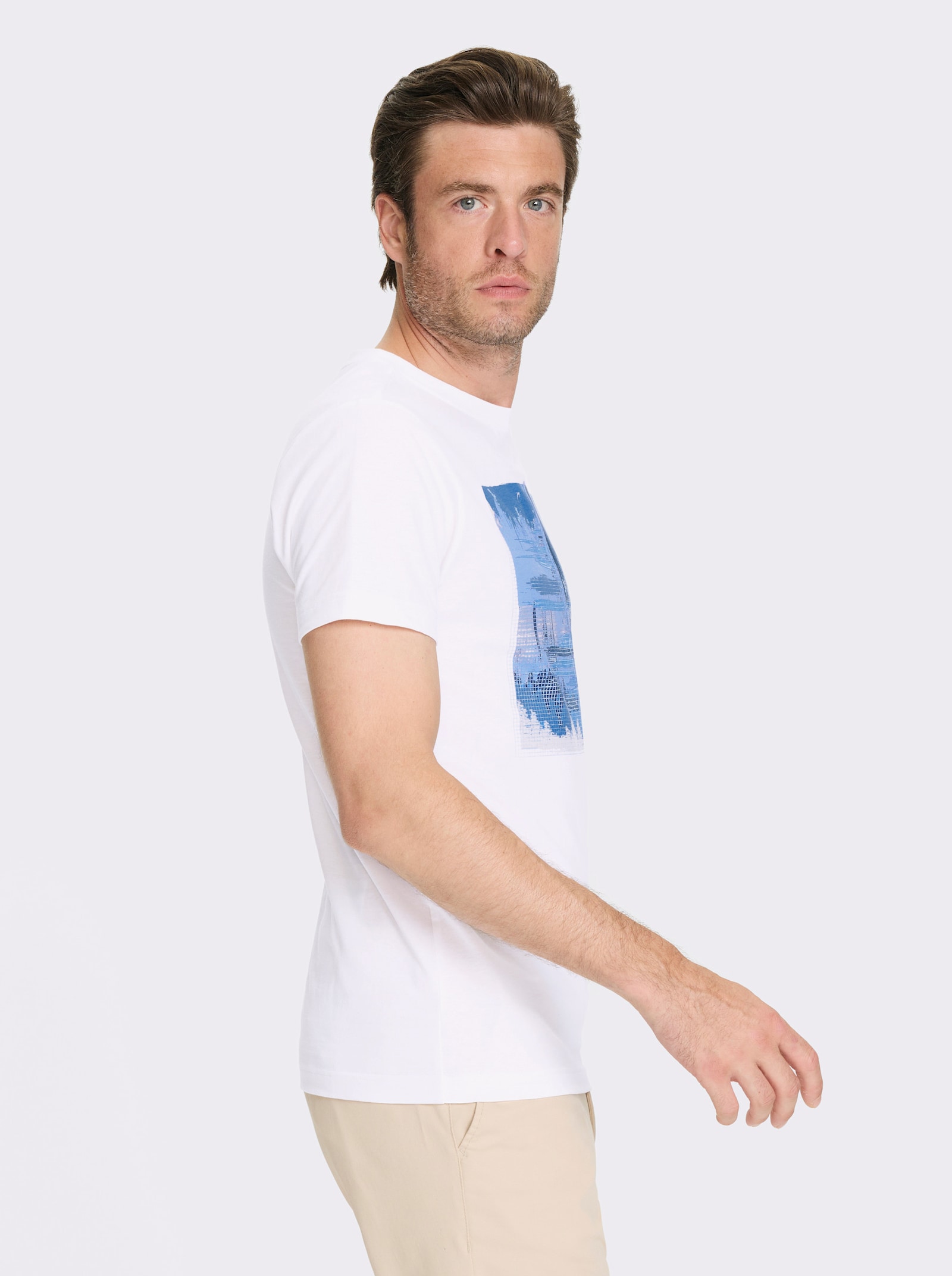 Catamaran T-Shirt mit Front-Print - weiß-bedruckt