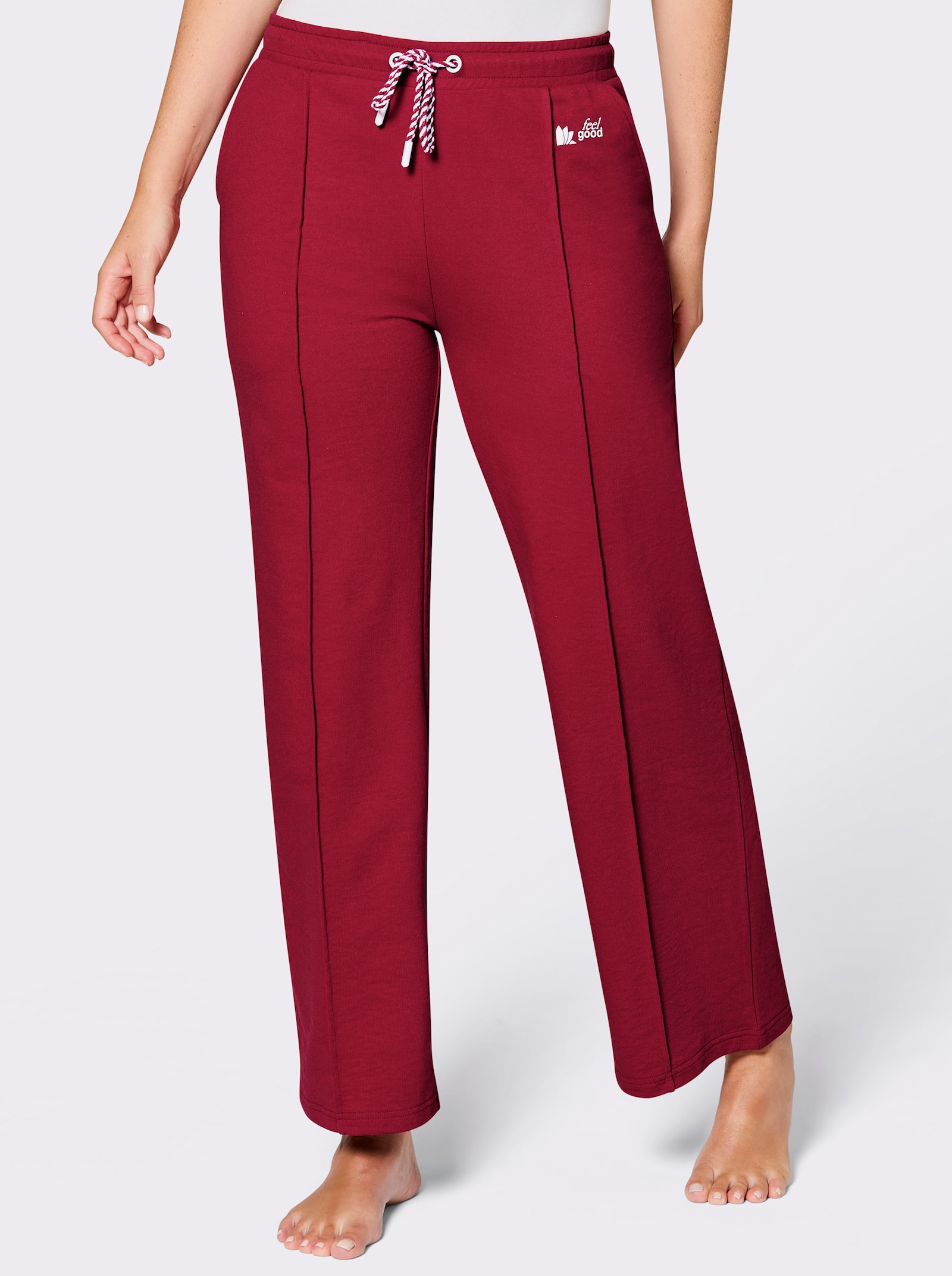 feel good Dehnbund-Hose in weiter Form - kirsche-weiß