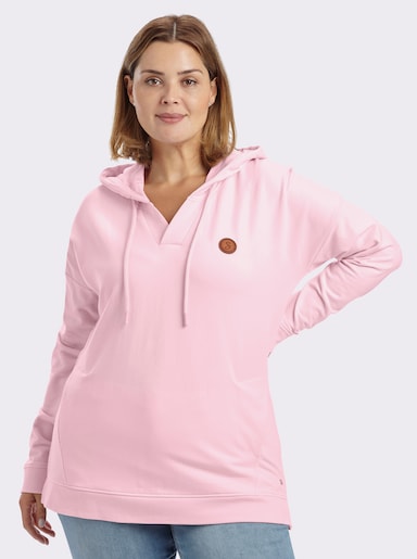 sheego Sweatshirt met capuchon en naadzakken - lichtroze