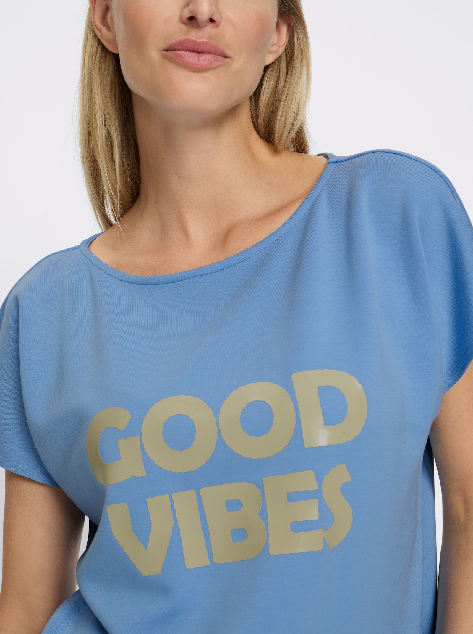 heine Kurzarmshirt - himmelblau-sand