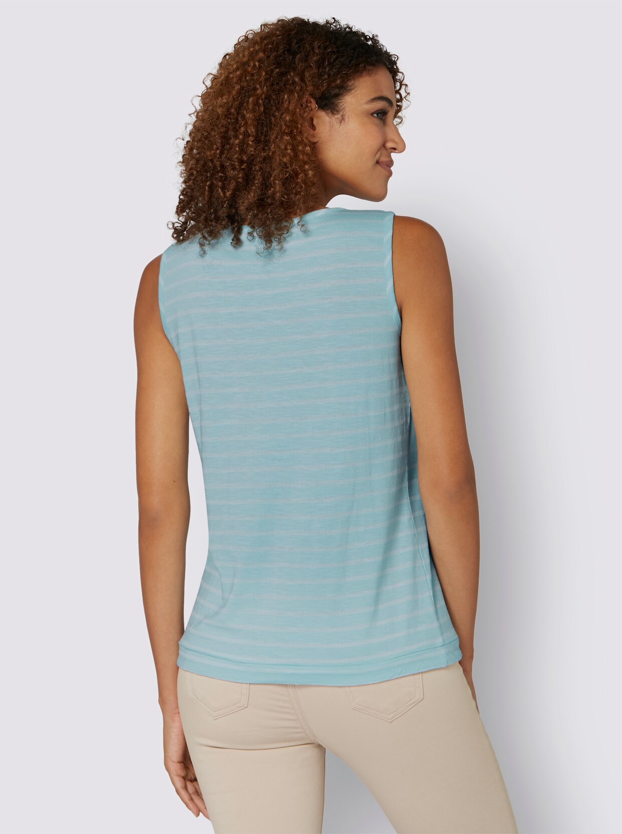 Shirttop - mint-weiß-gestreift