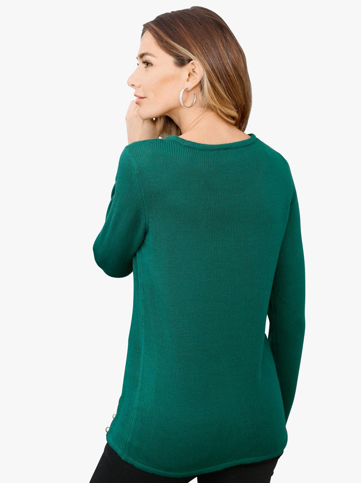 Pullover met ronde hals - groen
