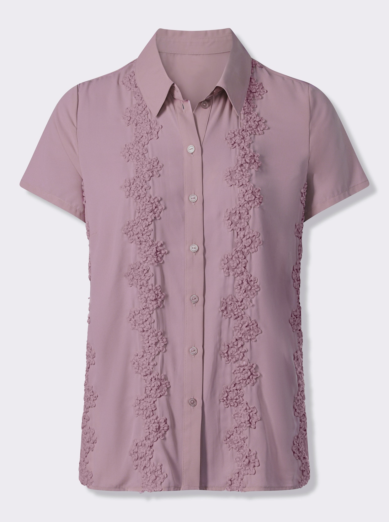 Kurzarm-Bluse - mauve