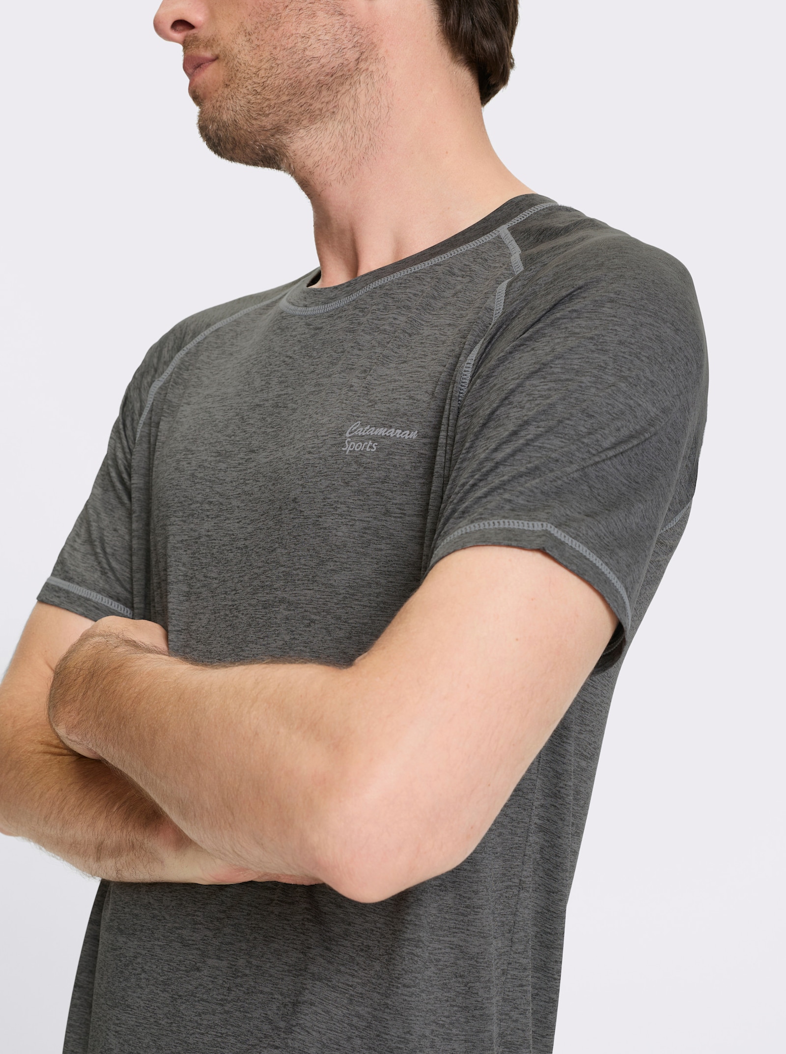 Catamaran Sports Functioneel shirt, ademend en sneldrogend - grijs gemêleerd