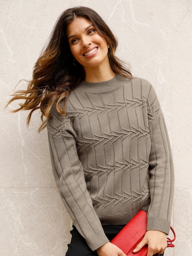 Stehkragenpullover - taupe