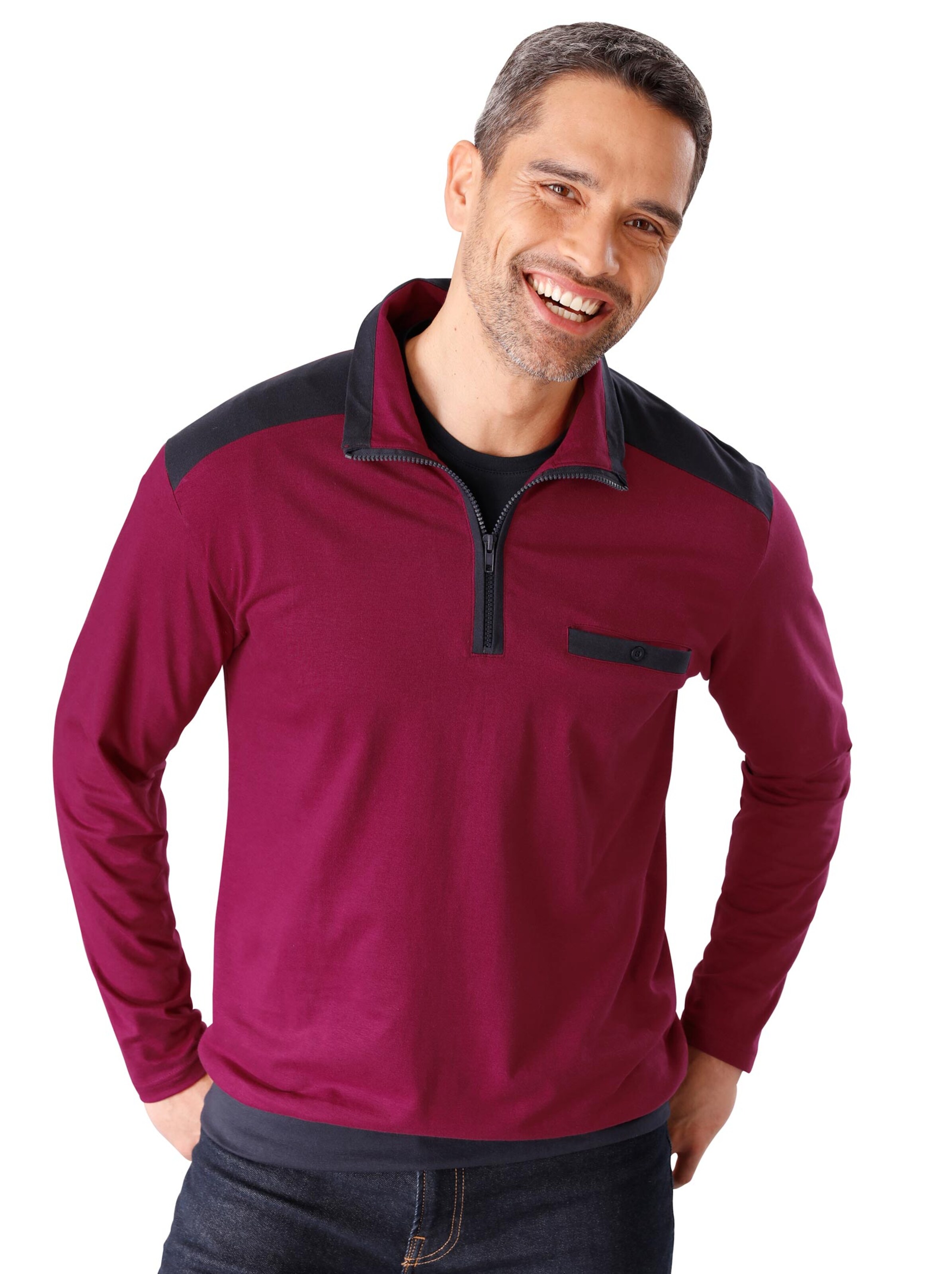 Poloshirt - bordeaux-marine