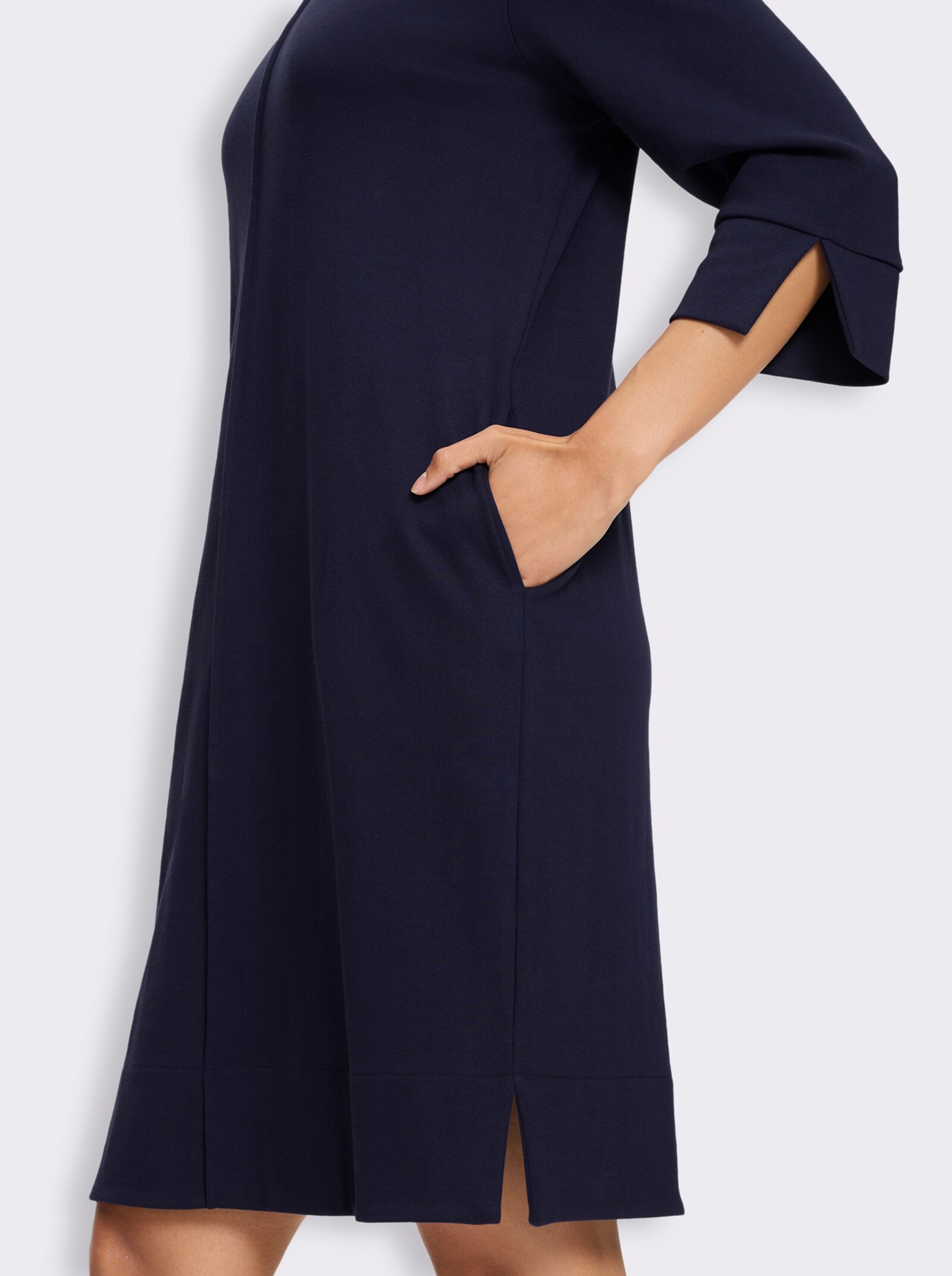 Jerseykleid mit U-Boot-Ausschnitt - marine