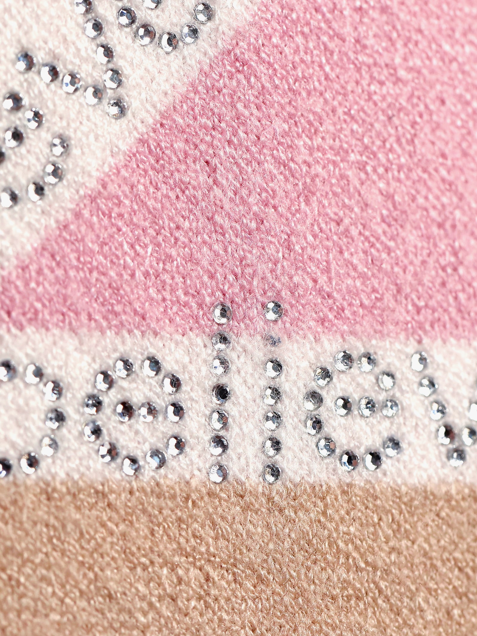 heine Langarm-Pullover im Color-Blocking-Dessin - beige-rosé-gemustert