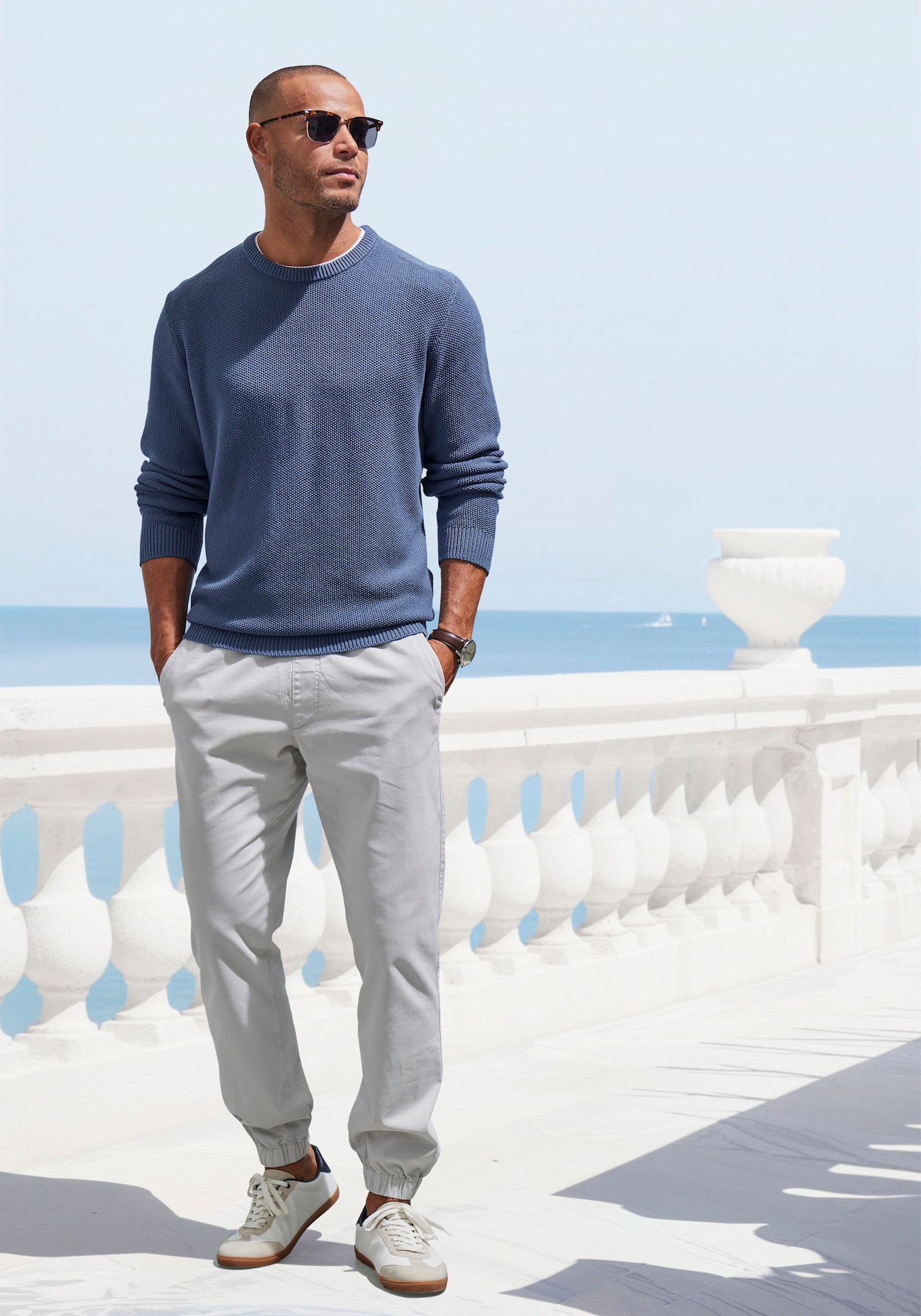 John Devin Strickpullover - blau