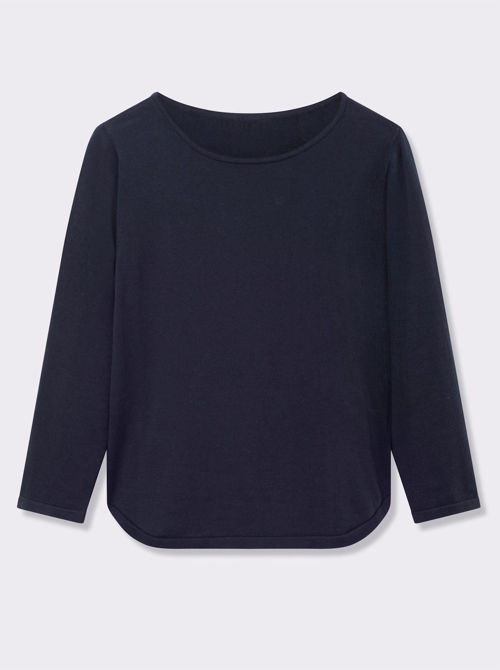 Rundhalspullover mit U-Boot-Ausschnitt - marine