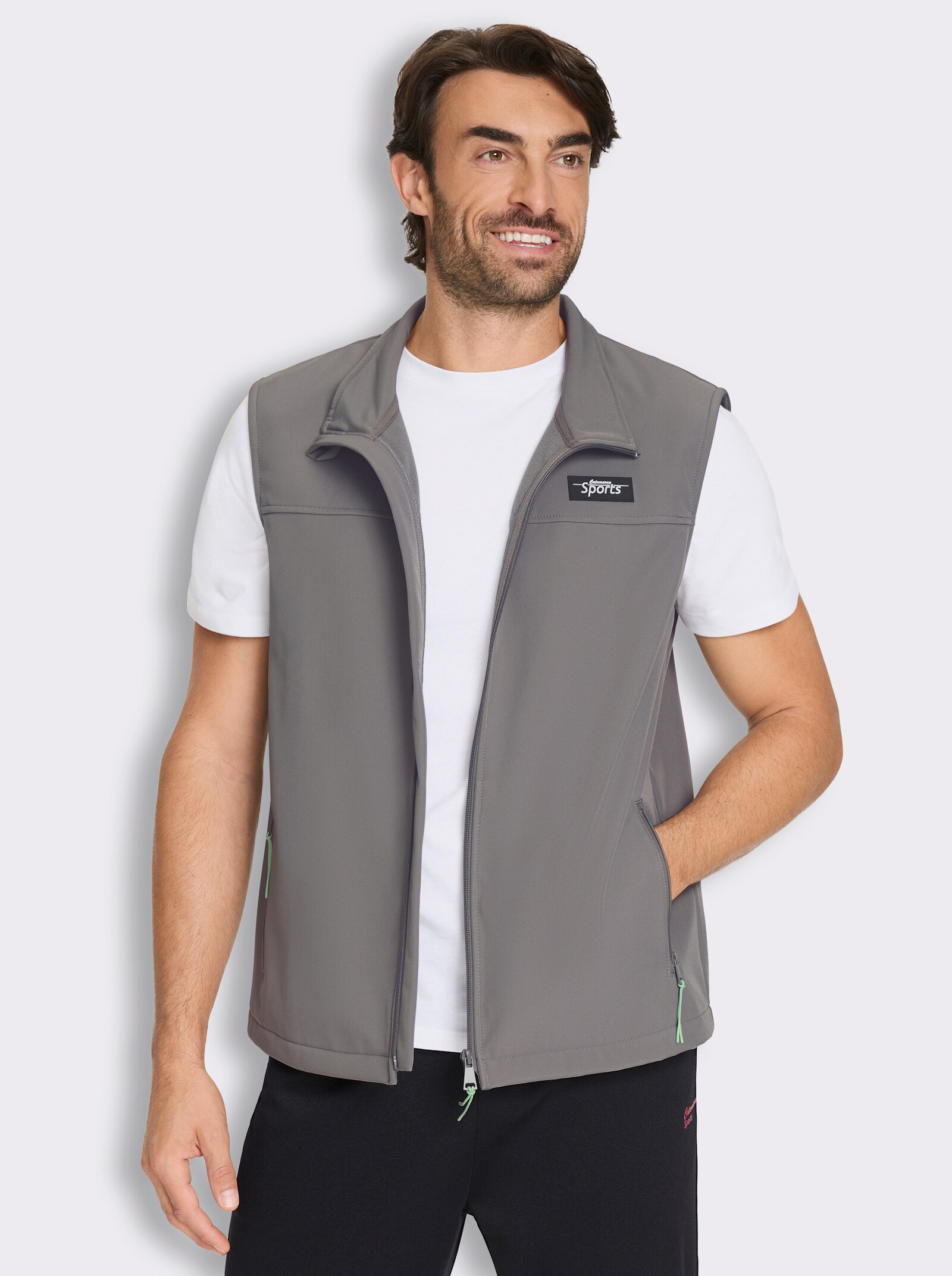 Catamaran Sports Softshellweste mit Reißverschluss-Taschen - grau