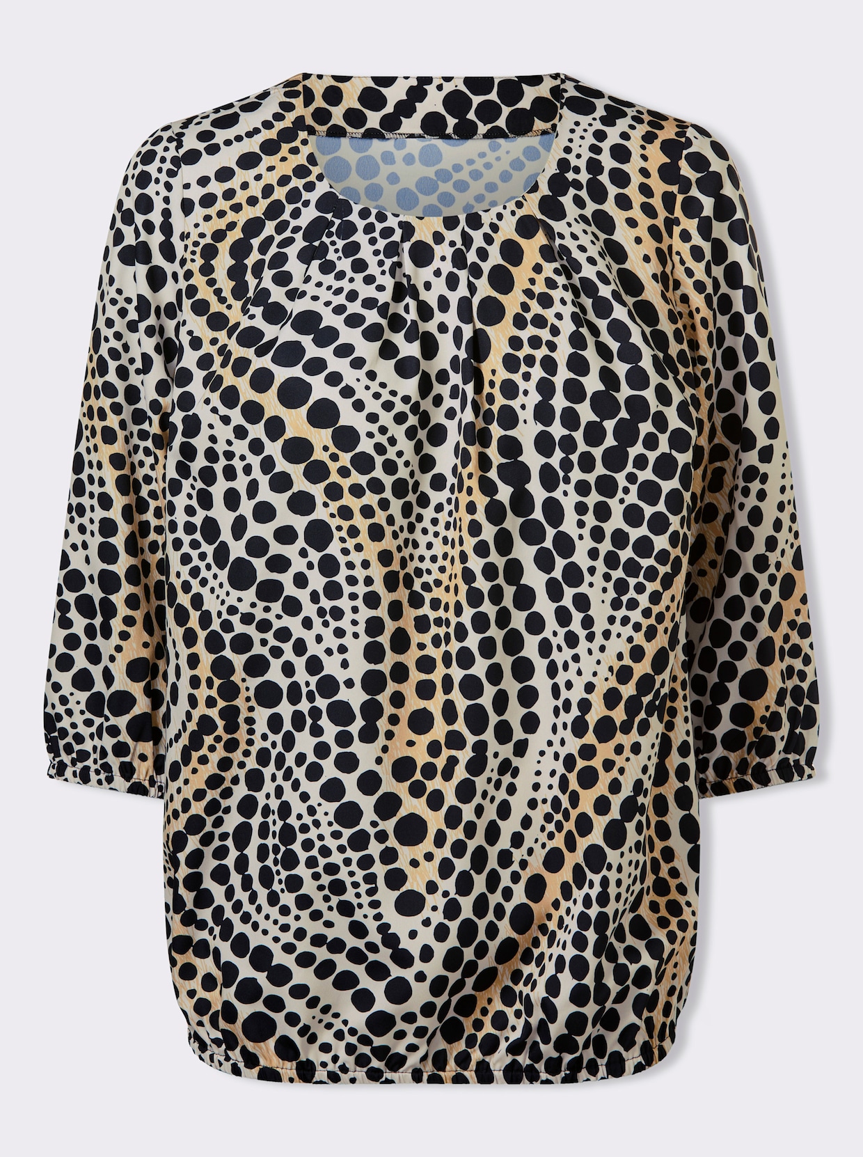 Schlupf-Bluse - elfenbein-schwarz-bedruckt