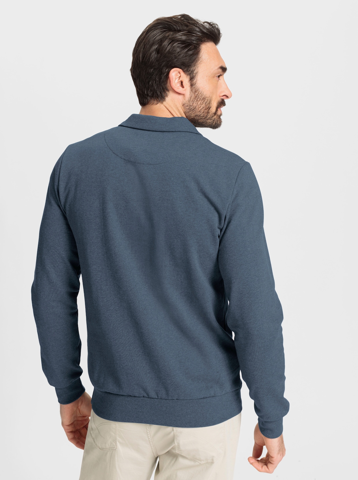 Marco Donati Sweatshirt - rookblauw gemêleerd