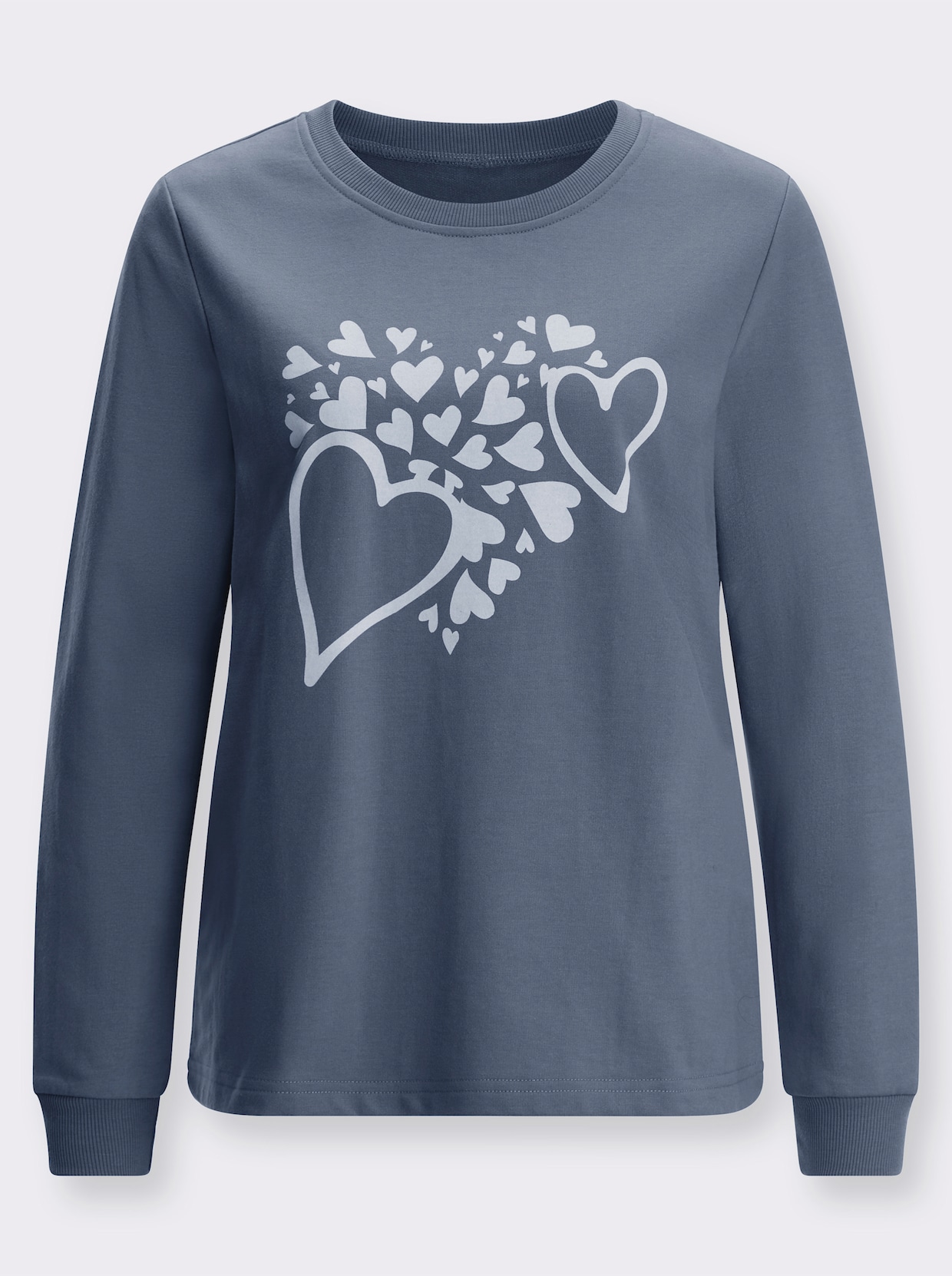 Sweatshirt - rökblå, ecru