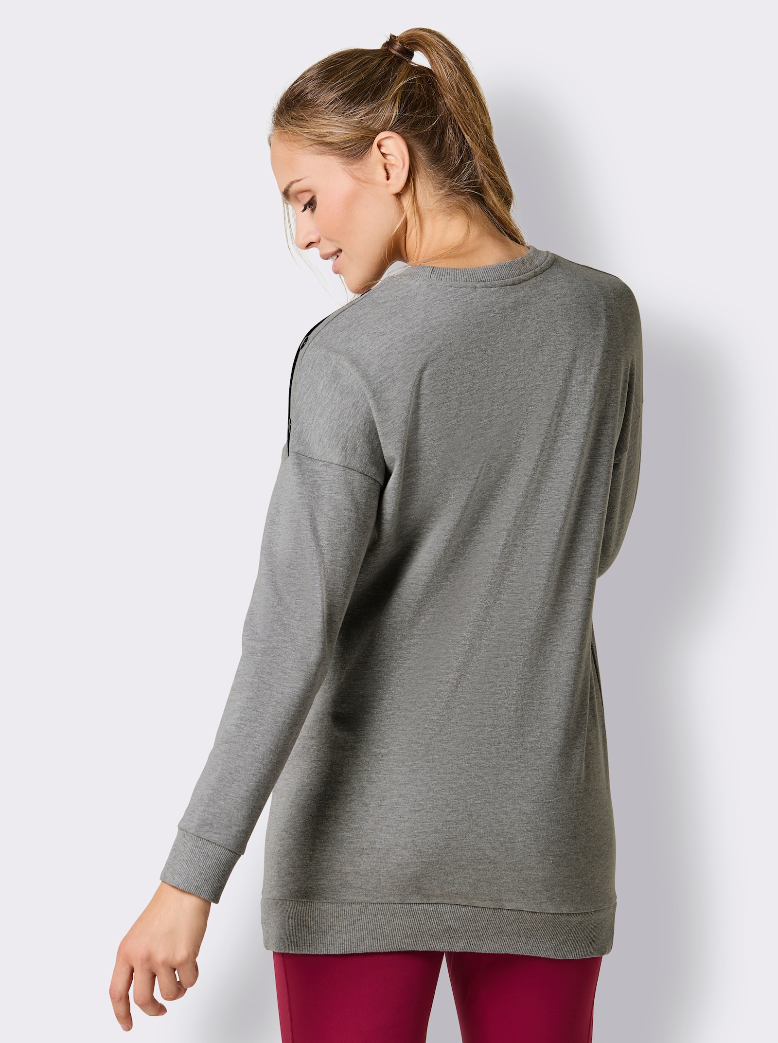 Catamaran Sports Sweatshirt mit Ziernieten - grau-meliert