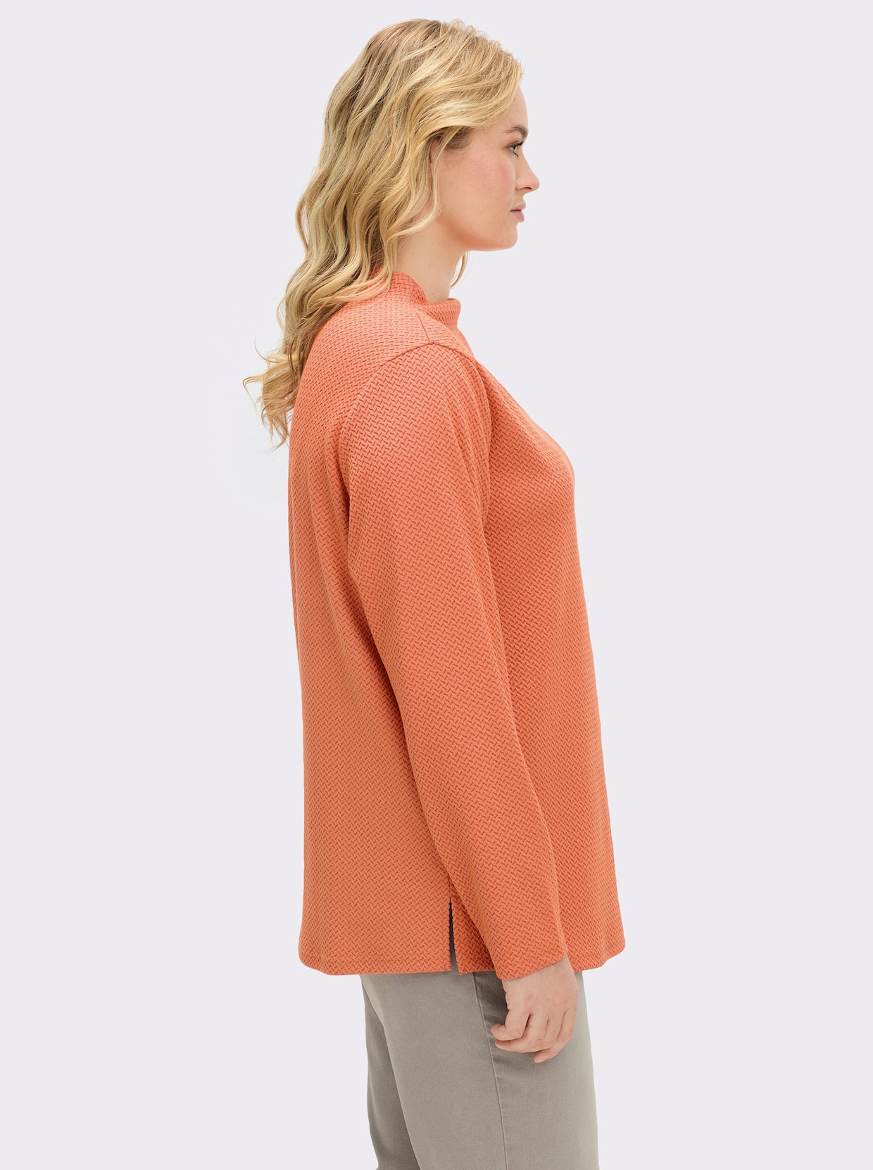 sheego Sweatshirt - kirsche-orange-gemustert