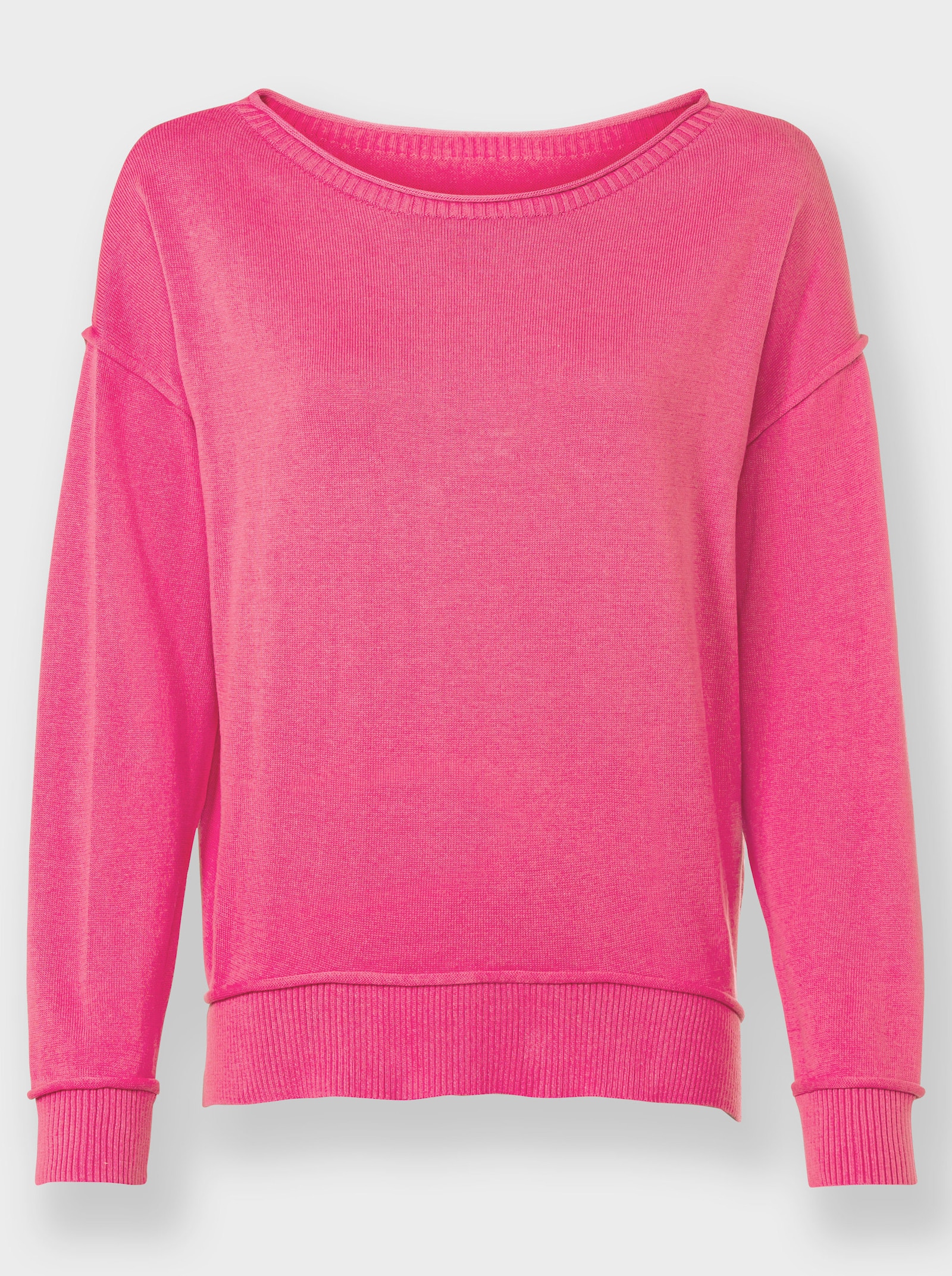 heine Strickpullover mit U-Boot-Ausschnitt - pink
