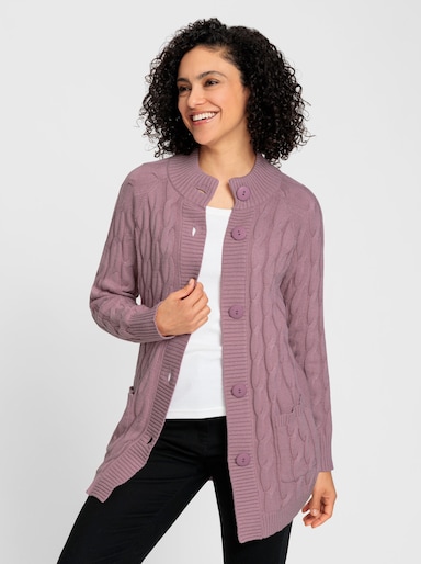 Longstrickjacke - mauve
