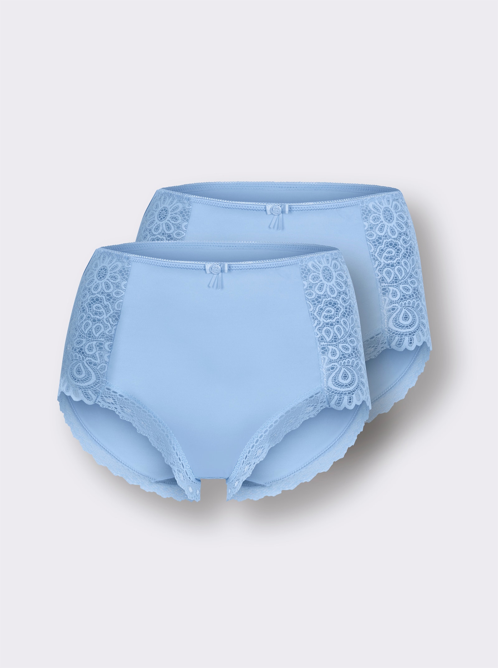 wäschepur Kalhotky s pasem, s krajkovými detaily - ledová modrá