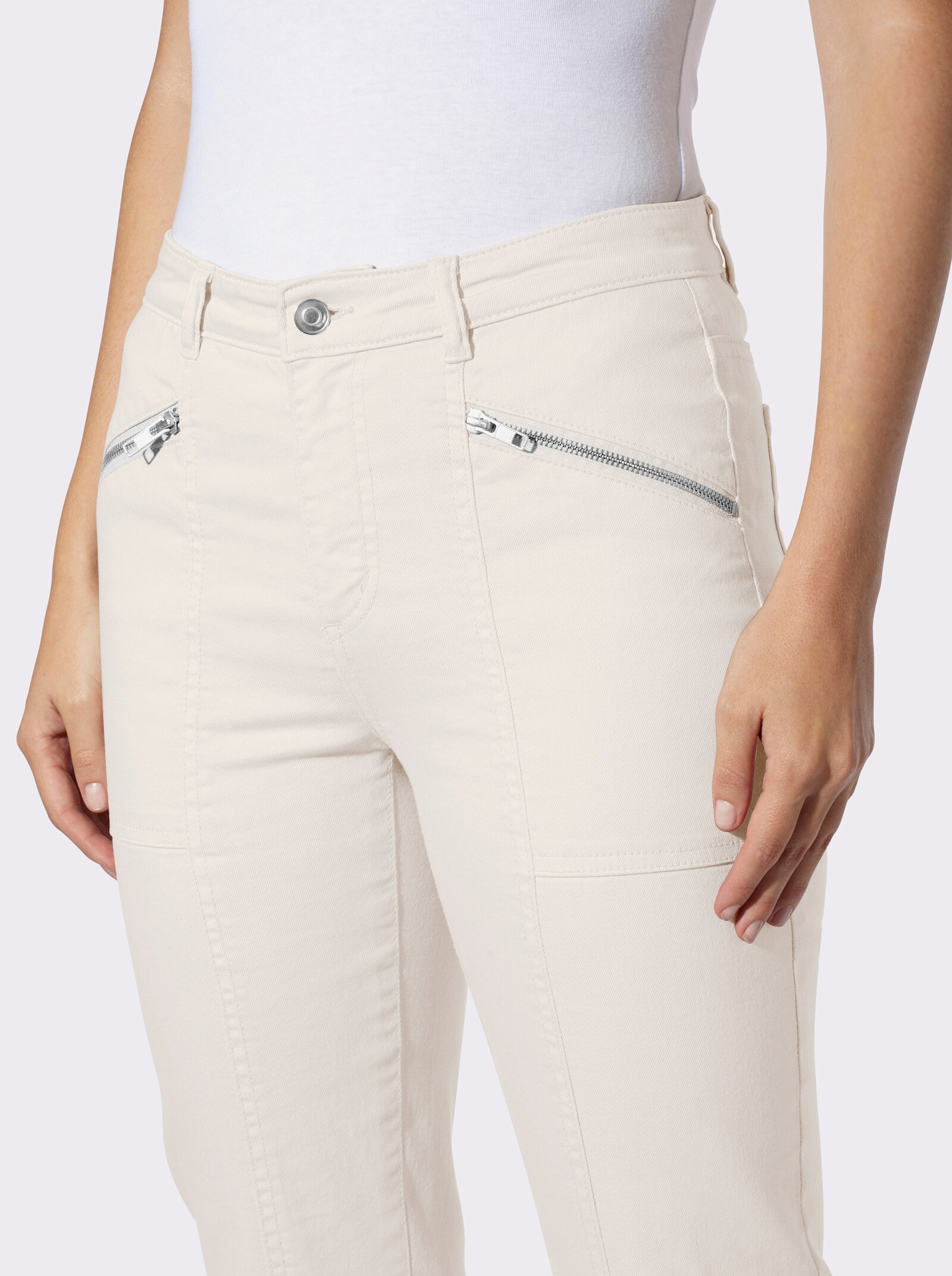 heine Pantalon avec poches à glissière - écru