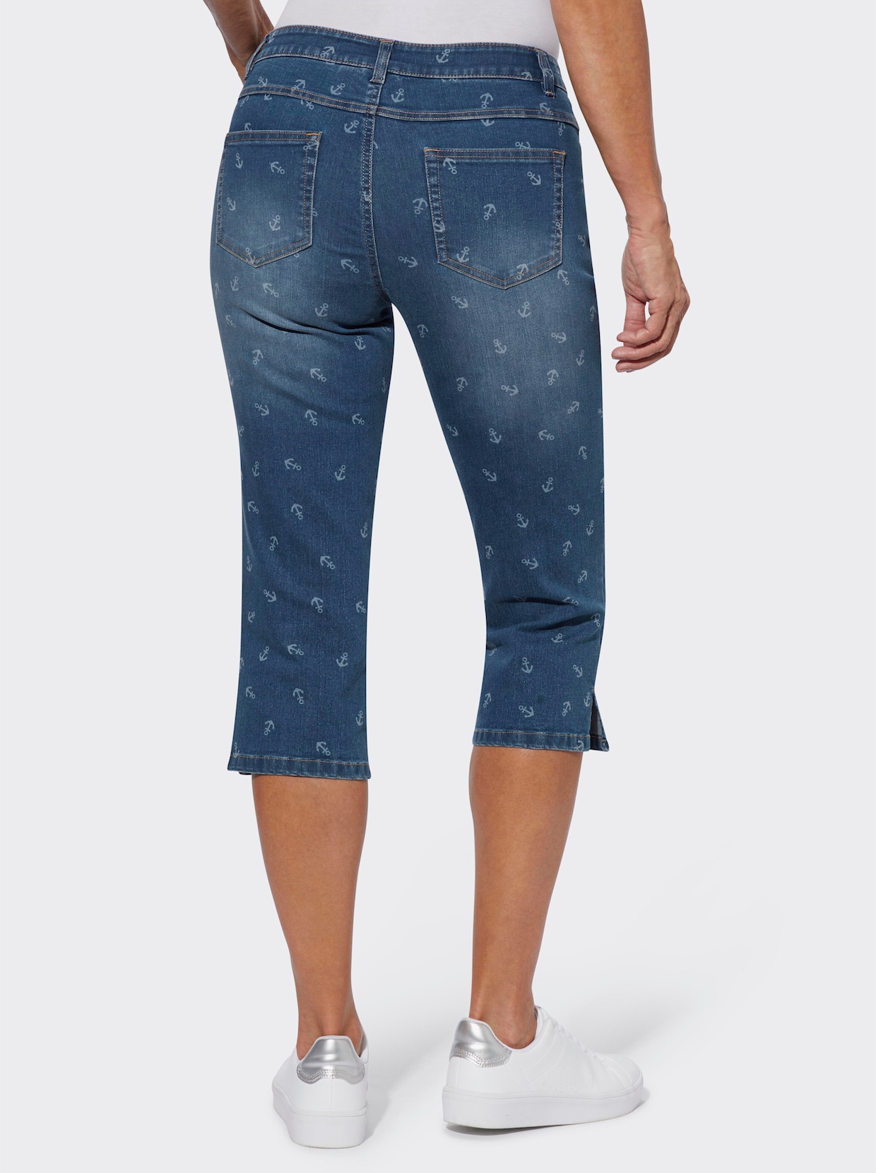 Capri džínsy - vyšúchaná modrá