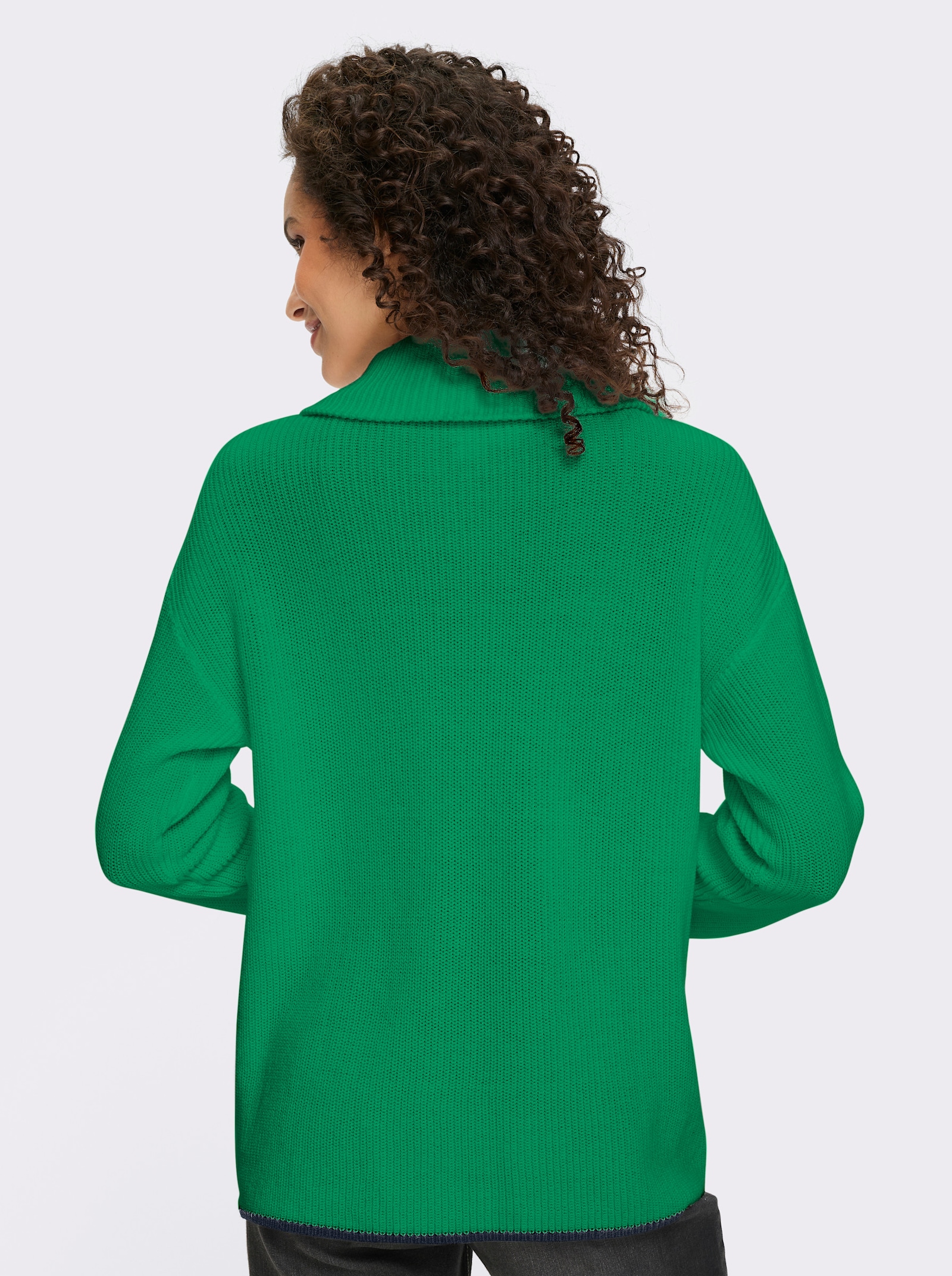 heine Cardigan mit 2-Wege-Zipper - grasgrün
