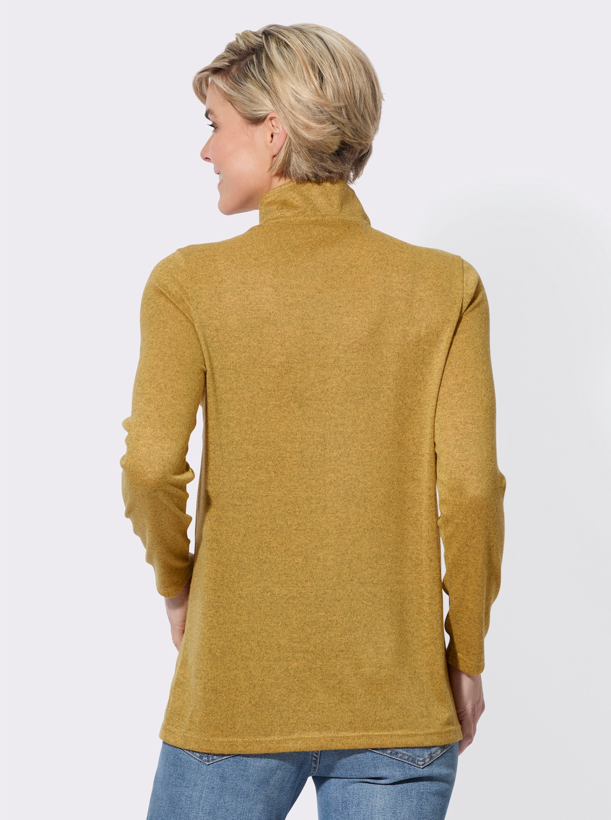 Lang shirt - oker gemêleerd