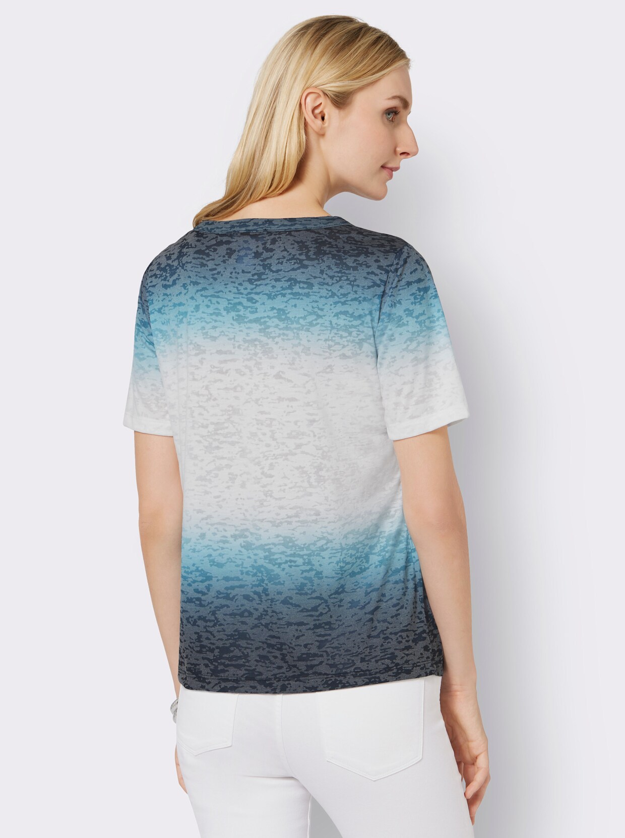 Shirt met korte mouwen - donkerblauw/wit bedrukt