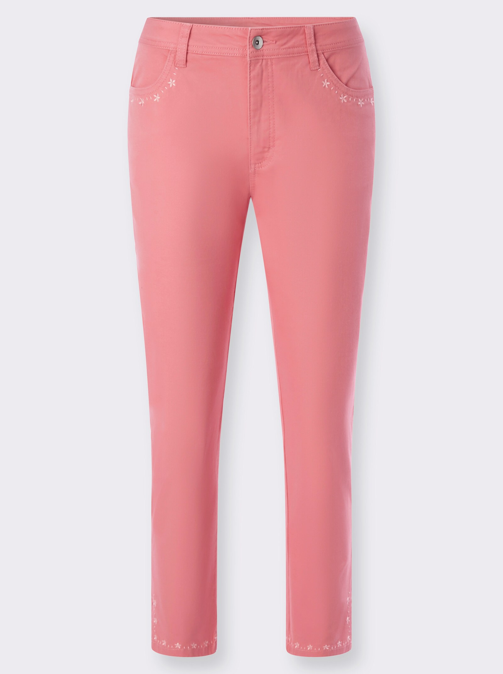 7/8-Hose mit Stickerei - flamingo