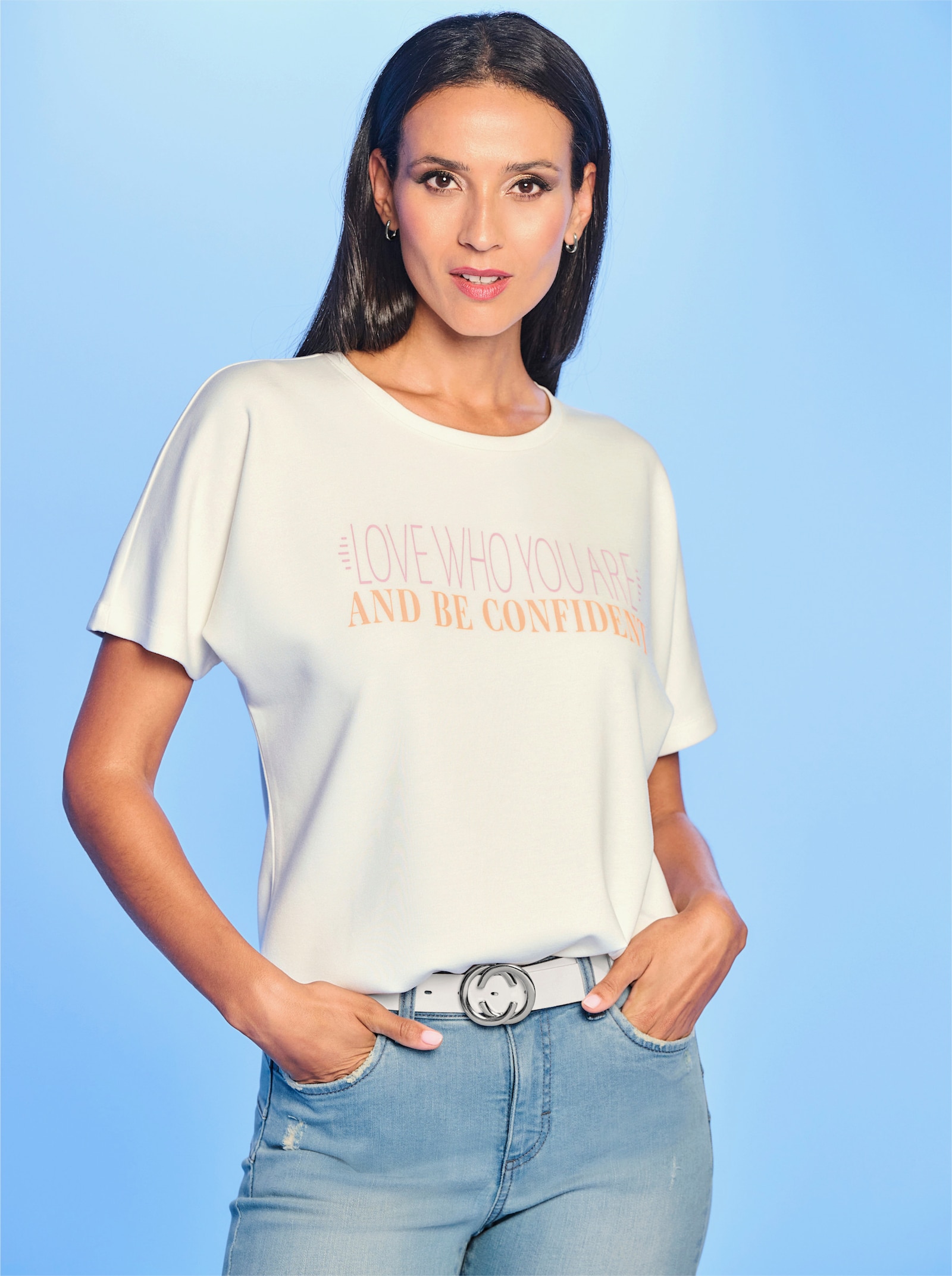 heine Sweatshirt mit kurzen Fledermausärmeln - ecru