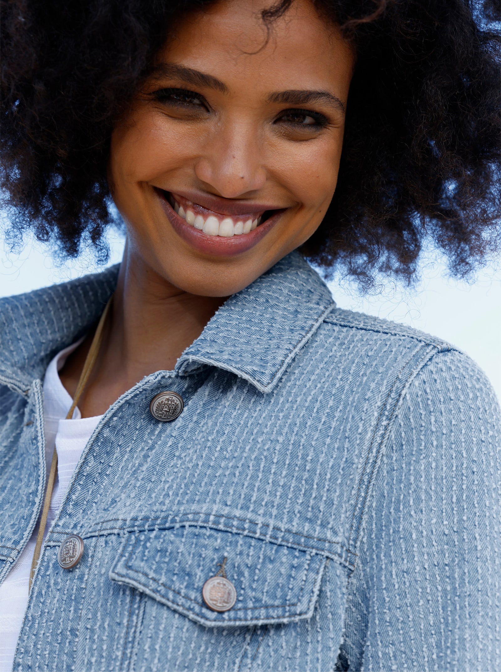 heine Jeansjacke mit Streifen-Struktur - blue-bleached
