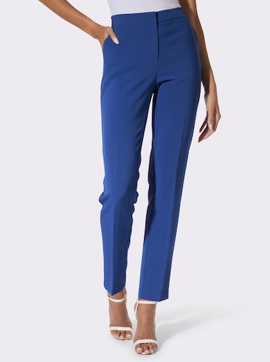 Bügelfaltenhose in strukturierter Qualität - royalblau