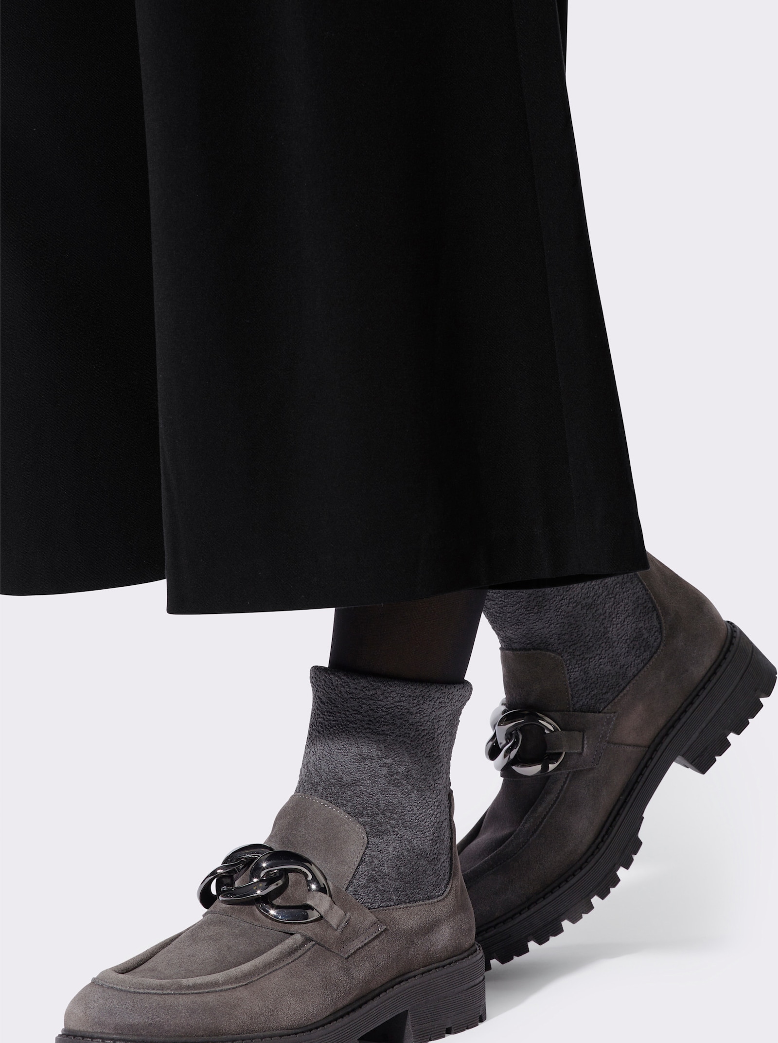 heine Broekrok met bandplooien - zwart