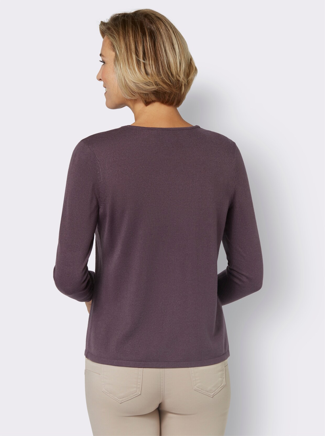 2-in-1-pullover - aubergine