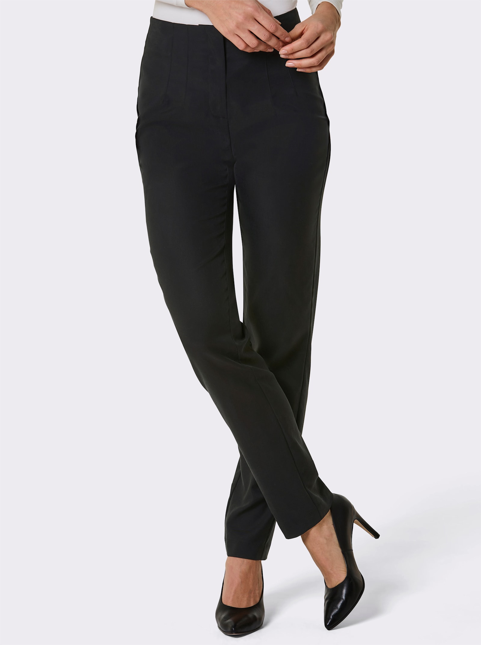 CREATION L PREMIUM Webhose mit hoher Taille - schwarz