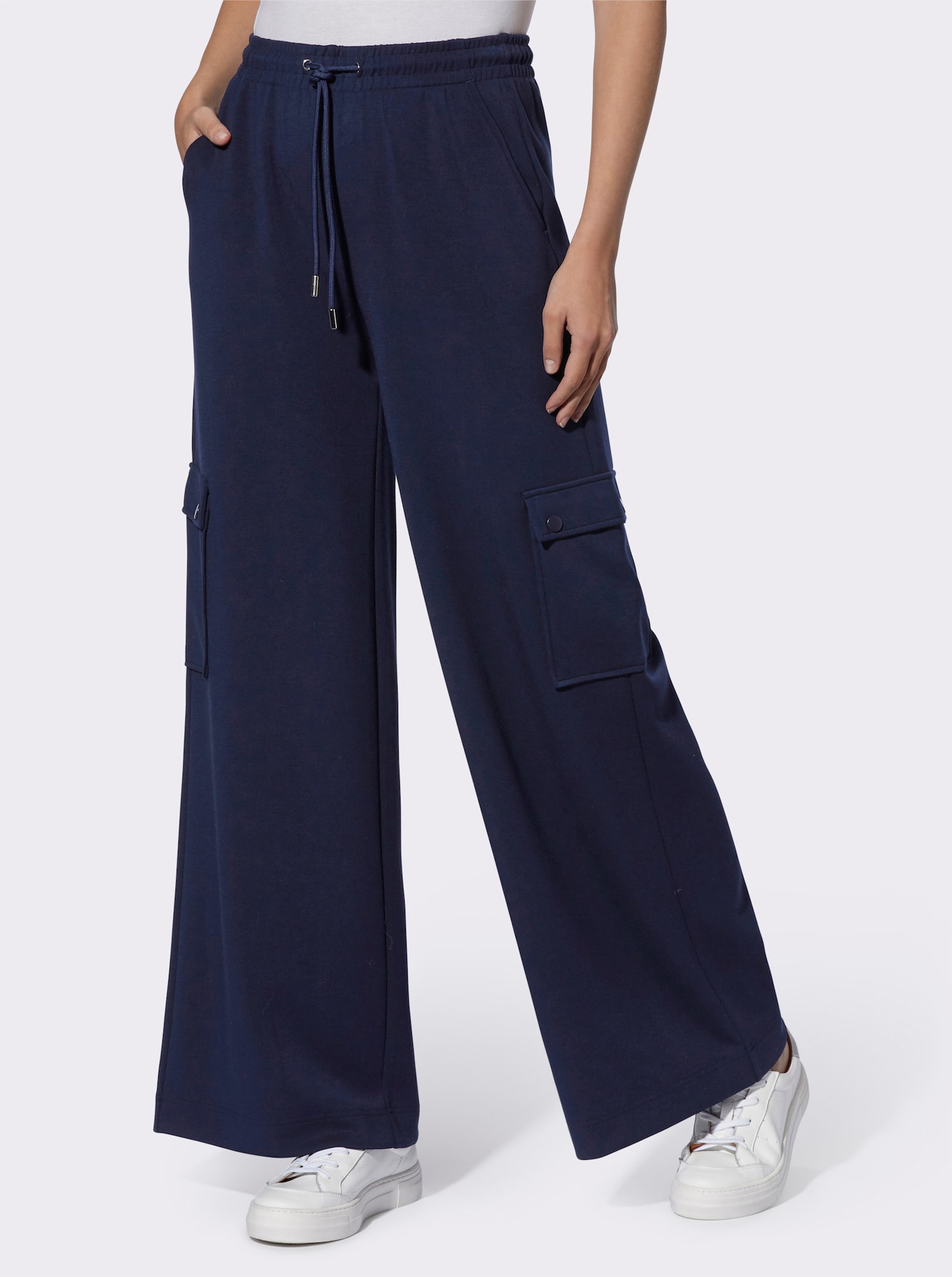 heine Jerseyhose mit Cargo-Taschen - marine