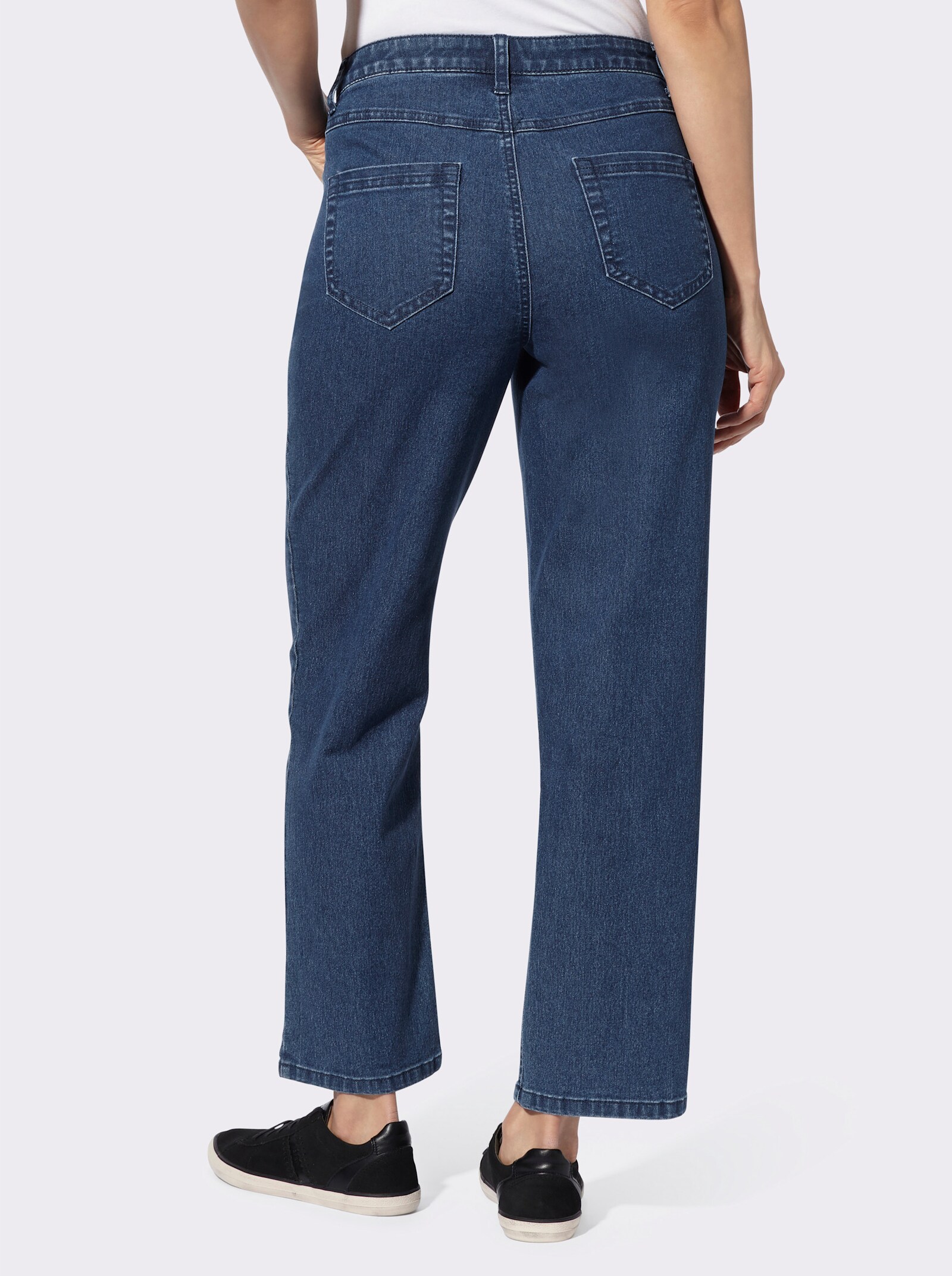 Jeans in enkellang model - blue-stonewashed